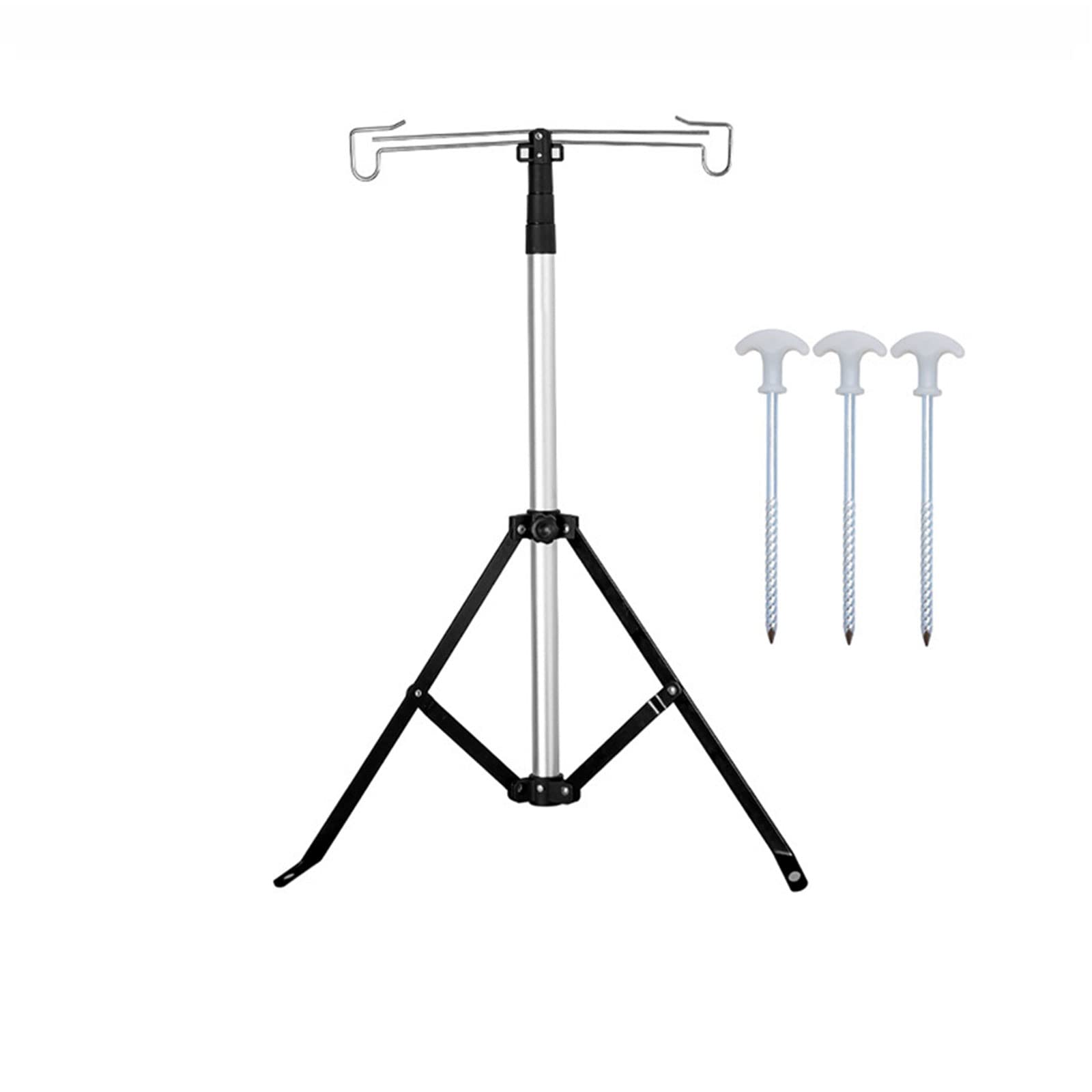 JIAGOA Collapsible Camping Lantern Stand - Portable Folding Lamp Pole for Outdoor Hanging Light | Perfect for Camping, Hiking, Fishing, Backyard & Backpacking | Durable & Compact Design for Easy Travel & Nighttime Illumination