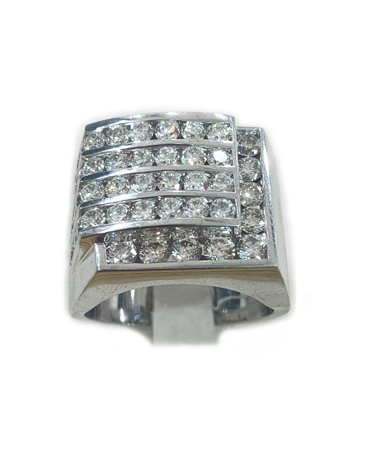 14K White Gold Men's Diamond Ring - Elegant Wedding Band & Anniversary Gift for Him - Perfect for Engagements, Proposals & Special Occasions