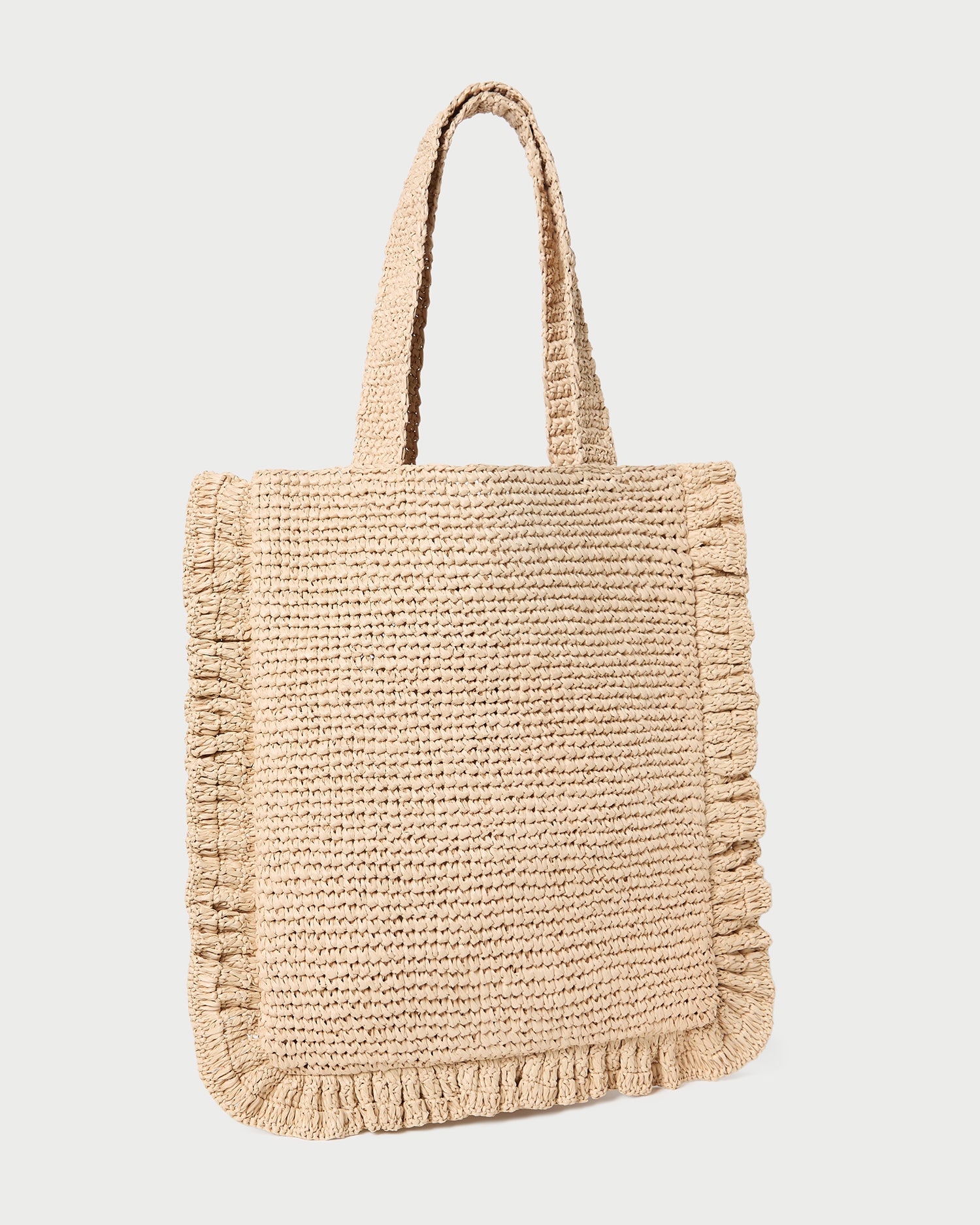 Justine Natural Crochet Ruffle Tote Bag - Handmade Boho Beach Bag for Women, Summer Straw Shoulder Bag - Perfect for Beach, Picnic, Shopping & Travel Accessories