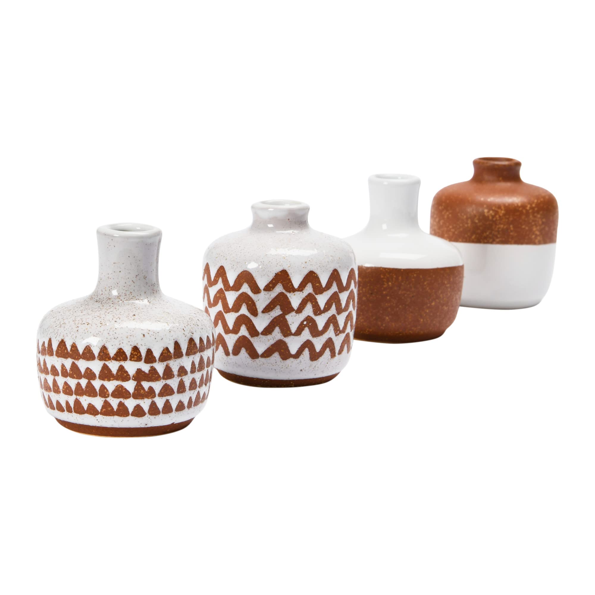 Main + Mesa Stoneware Vases Set of 8 - Handcrafted Ceramic Home Decor for Dining Table, Wedding Centerpiece & Farmhouse Decor