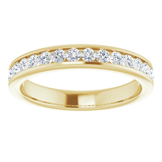 0.50 Carat Round Cut Diamond Wedding Band - Channel Set Anniversary Ring for Women - Perfect for Bridal, Engagement & Special Occasions