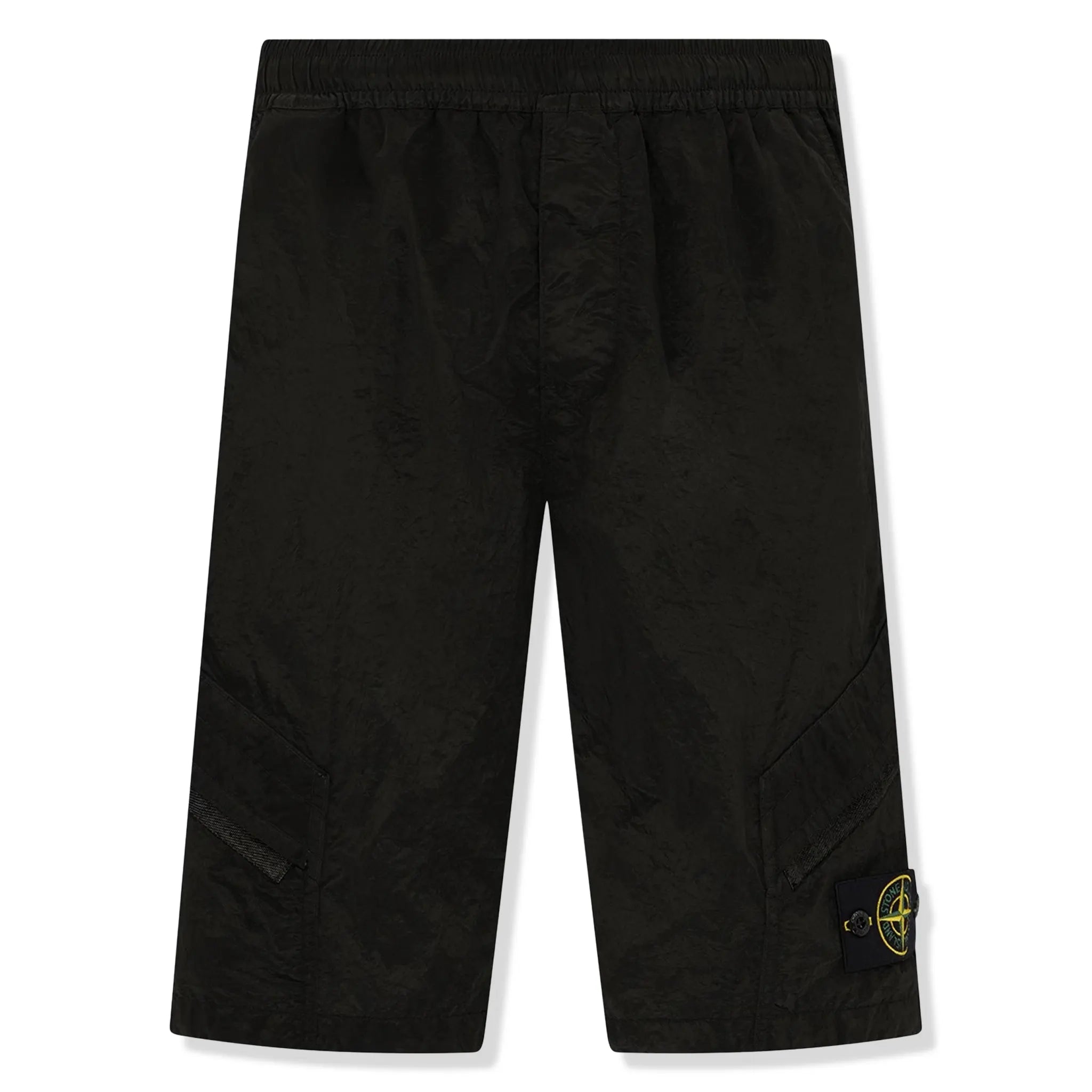 Stone Island Men's Nylon Metal Black Shorts - Lightweight Casual Summer Shorts for Outdoor Activities & Travel