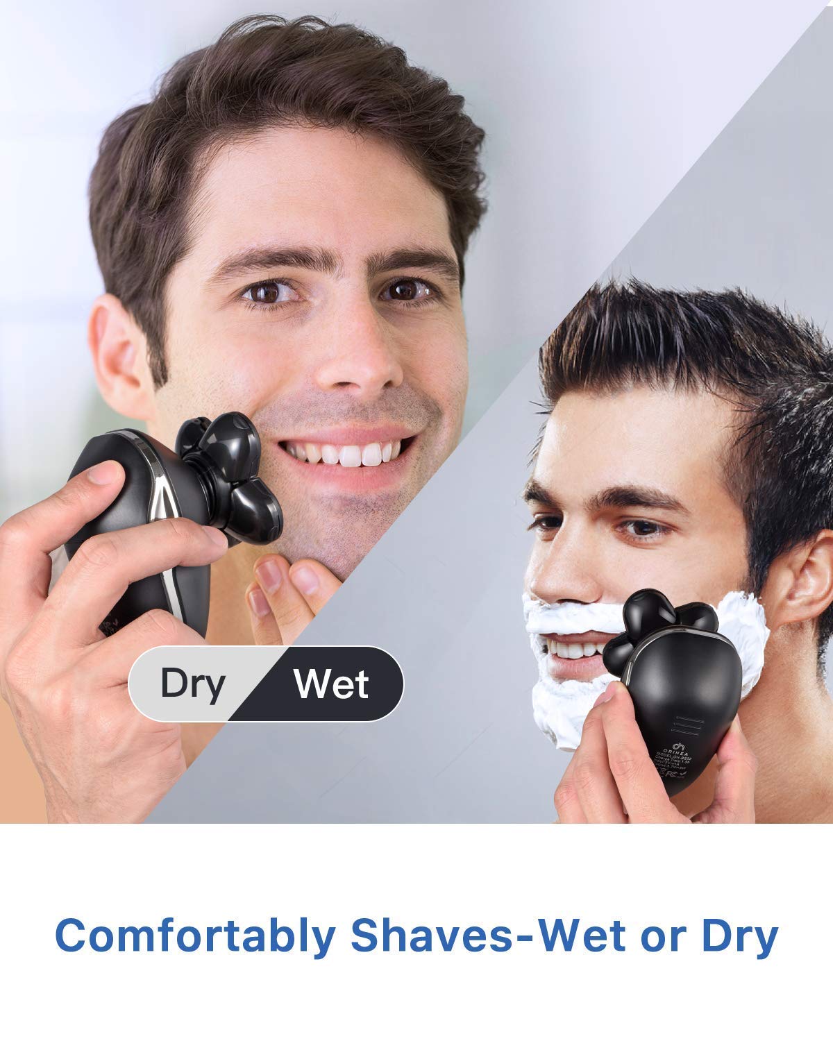 Premium 5-in-1 Electric Razor for Men - Rechargeable Shaver with Floating Heads, Hair Clipper, Nose/Ear Trimmer & Facial Cleaning Brush (Golden) - Perfect for Travel, Home Use & Grooming Kits