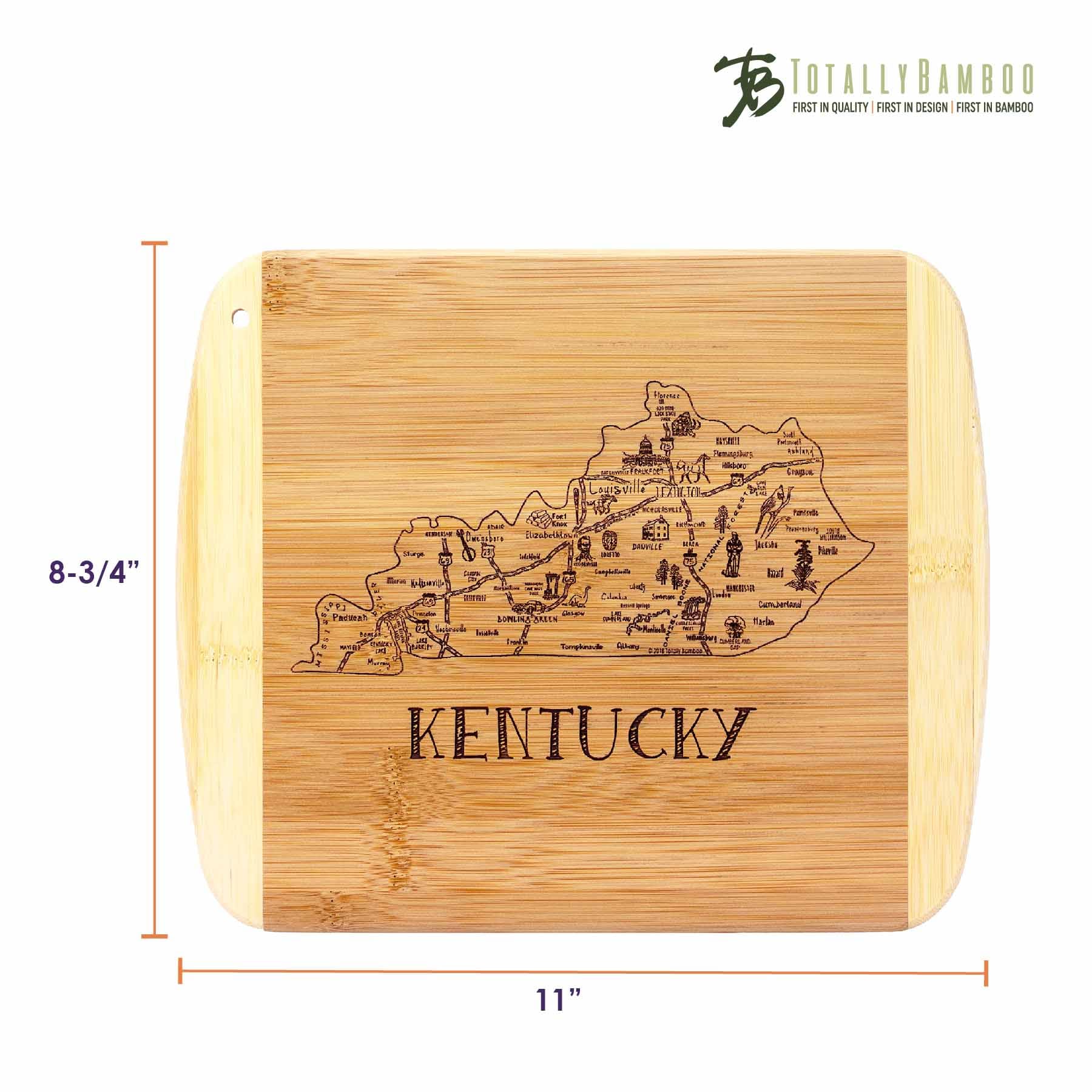 Premium Kentucky Wood Cutting Board 11x8.75 Inches - Durable Bamboo Chopping Block for Kitchen, Butcher, Cheese & Charcuterie - Perfect for Home Cooking, BBQ & Entertaining