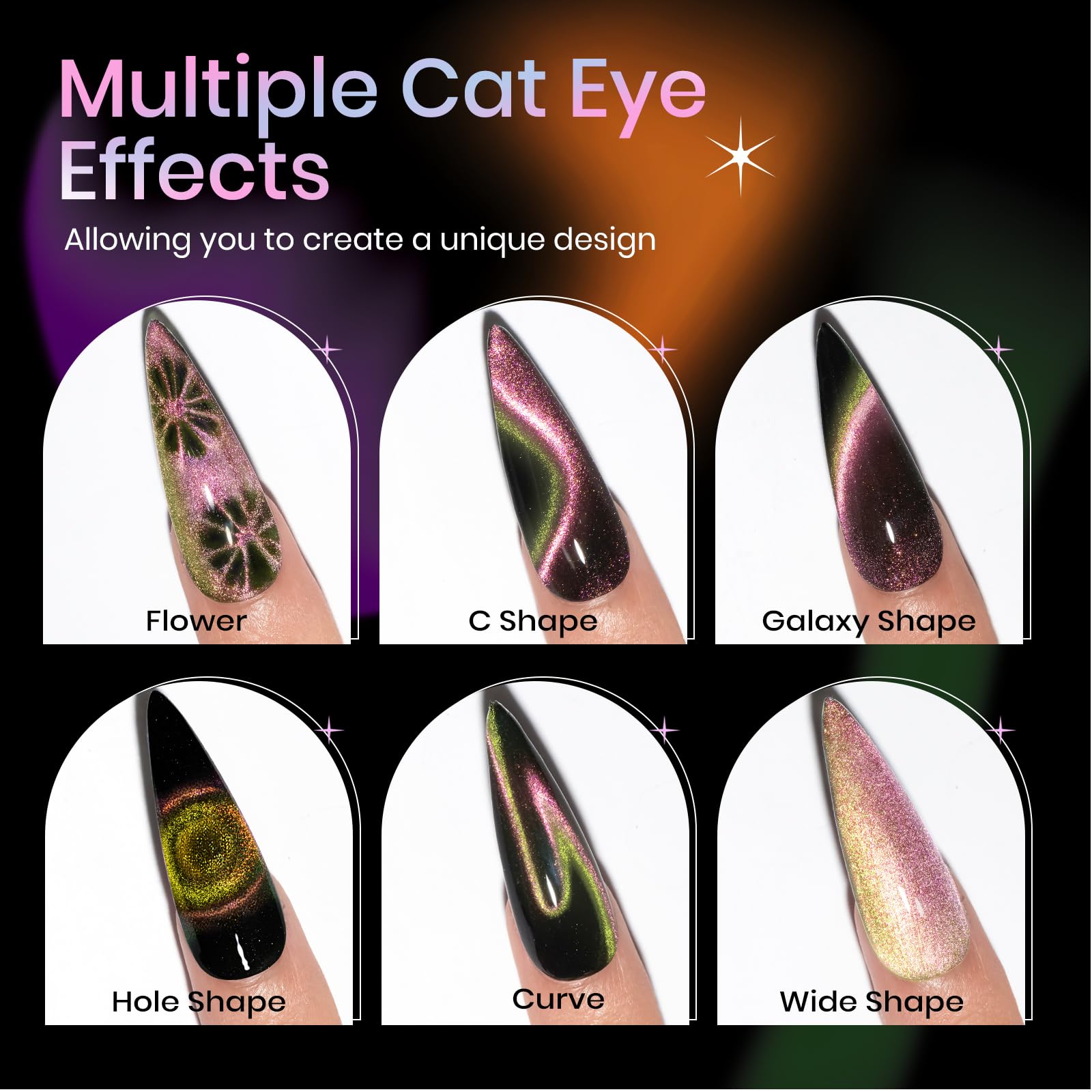 9D Magnetic Cat Eye Gel Nail Polish Set - 12 Colors Chameleon Galaxy Effect Nail Art Kit with Magnet for Professional Salon & DIY Home Manicure | Perfect for Parties, Weddings, Holidays & Special Occasions