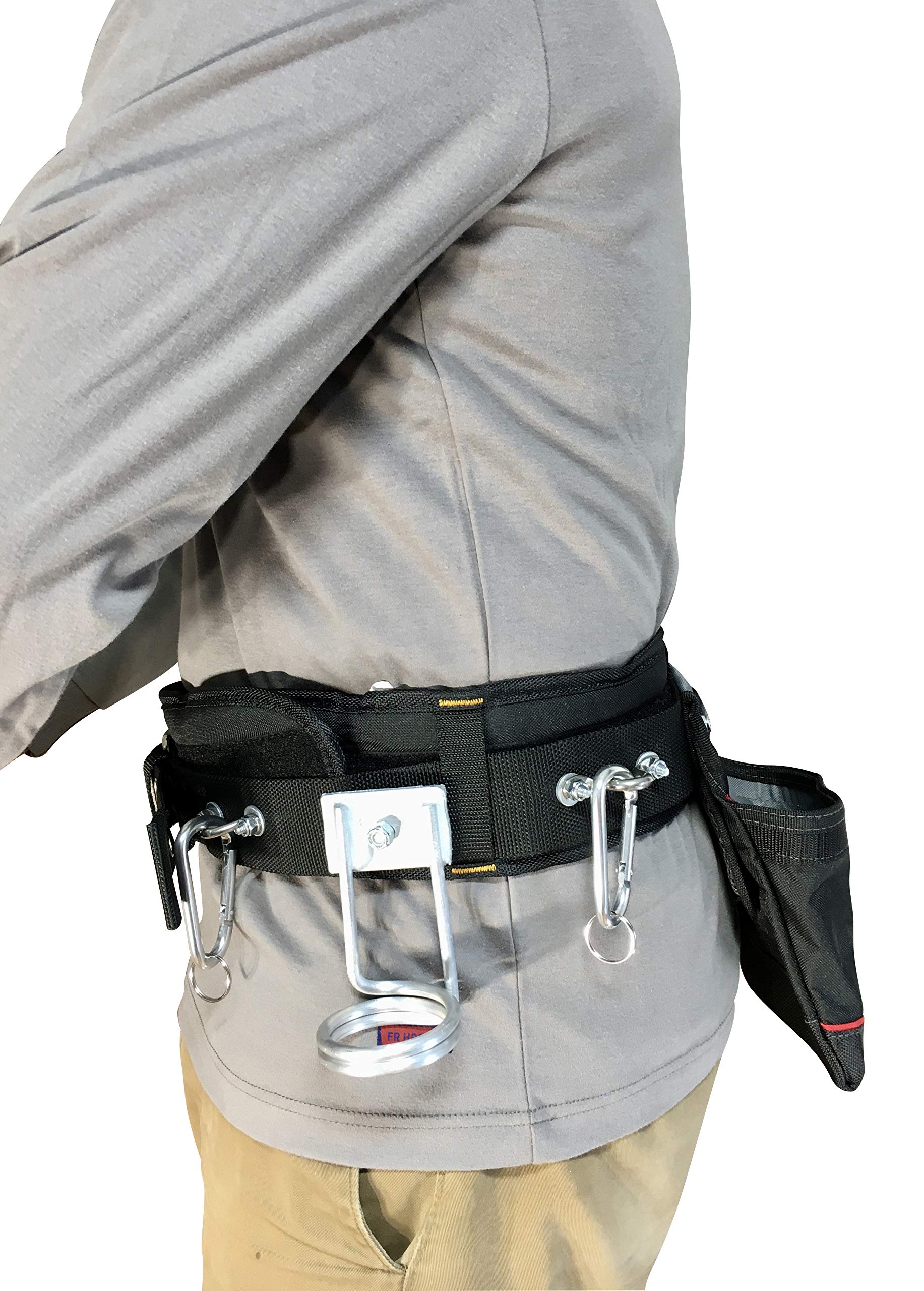 Heavy Duty Scaffold Tool Belt for Carpenters - Adjustable Construction Belt with 3 Holders & Nail Bag - Secure Hammer, Ratchet & Pliers - Ideal for Roofing, Framing & Scaffolding Work