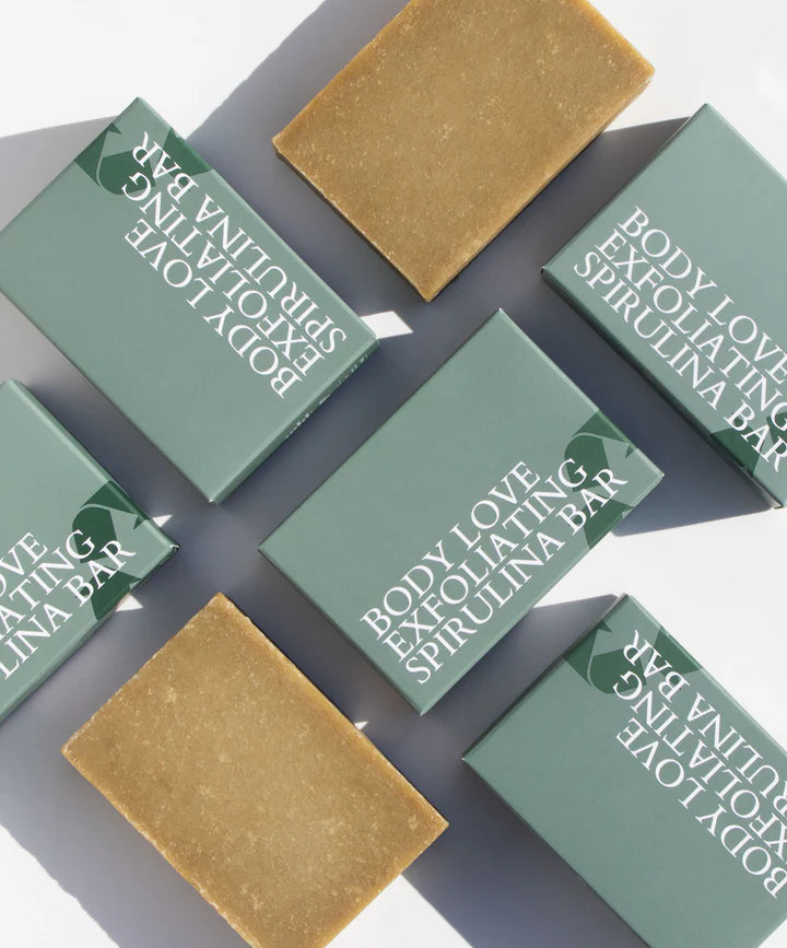 BODY LOVE Exfoliating Spirulina Soap Bar - Natural Skincare for Glowing Skin | Perfect for Daily Cleansing & Spa Days