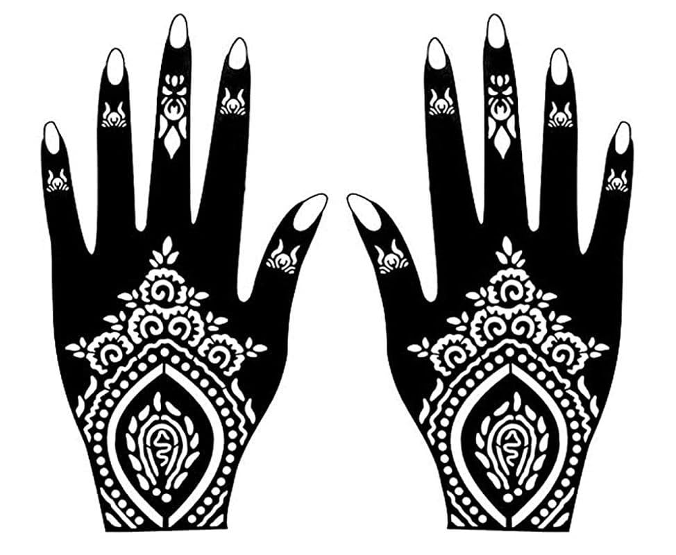 Aspire Heena Mehandi Stencil Kit - 2PC Temporary Henna Tattoo Stickers for Hands, Body, Fingers & Face | Safe Natural Mehndi Art for Kids, Women & Girls | Perfect for Weddings, Festivals & DIY Body Art - DC-AEC-296