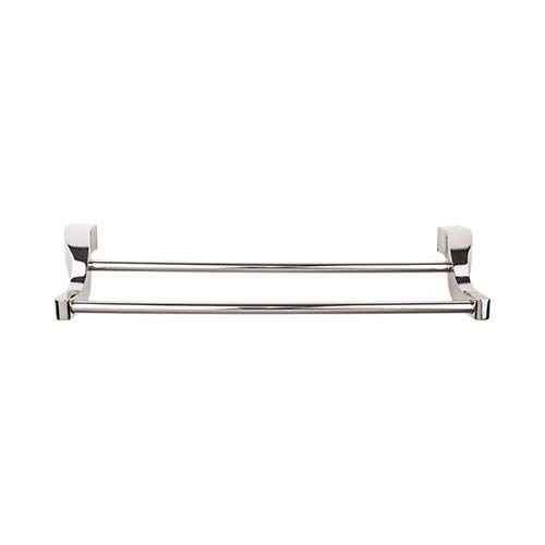 Top Knobs AQ9-PN Aqua Double Towel Bar in Polished Nickel - Premium Bathroom Hardware for Modern Homes & Luxury Hotels