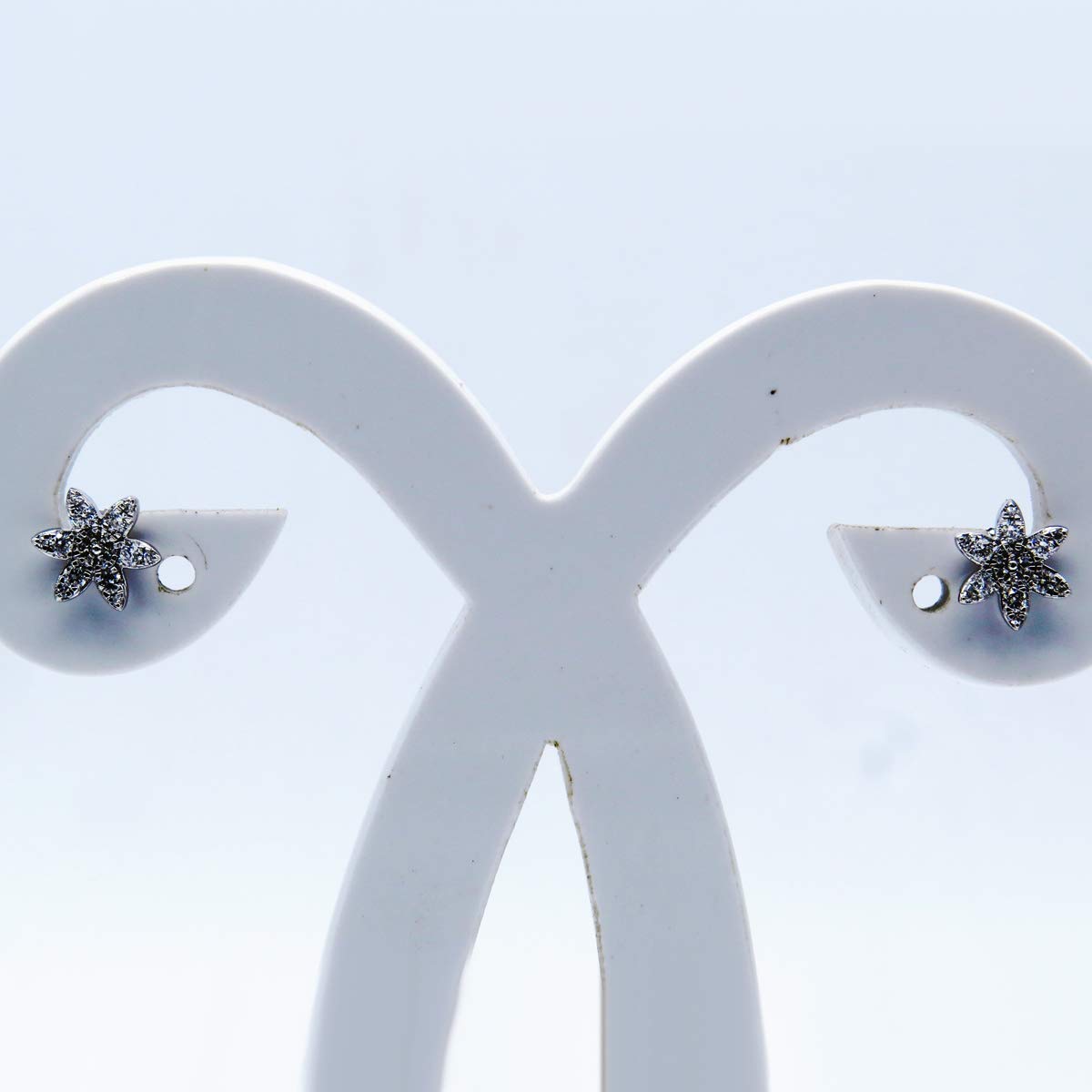 Dazzlingrock Collection 14K Solid White Gold Round Gemstone Flower Stud Earrings for Women - Perfect for Weddings, Parties & Everyday Elegance