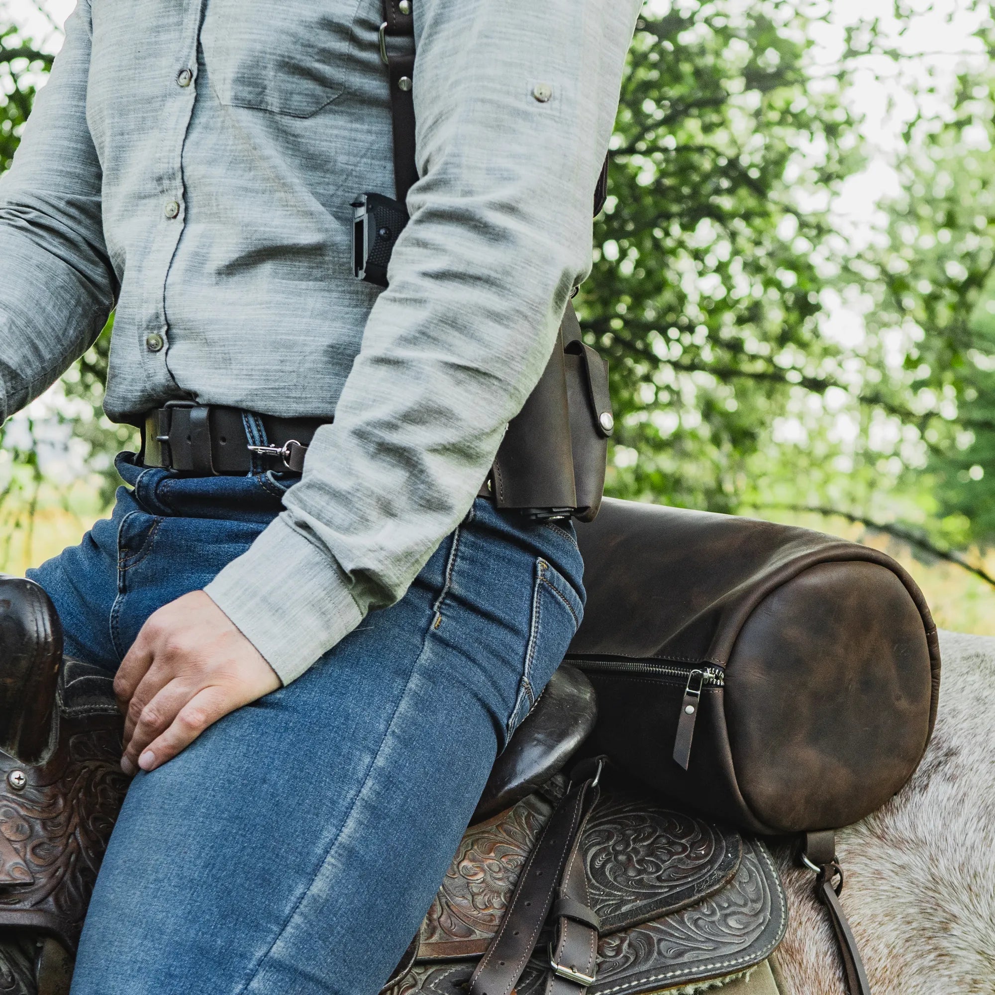 Premium Leather Saddle Bag for Biking & Motorcycle - Durable Waterproof Bike Saddle Bag with Adjustable Straps - Perfect for Cycling Commute, Road Trips & Outdoor Adventures