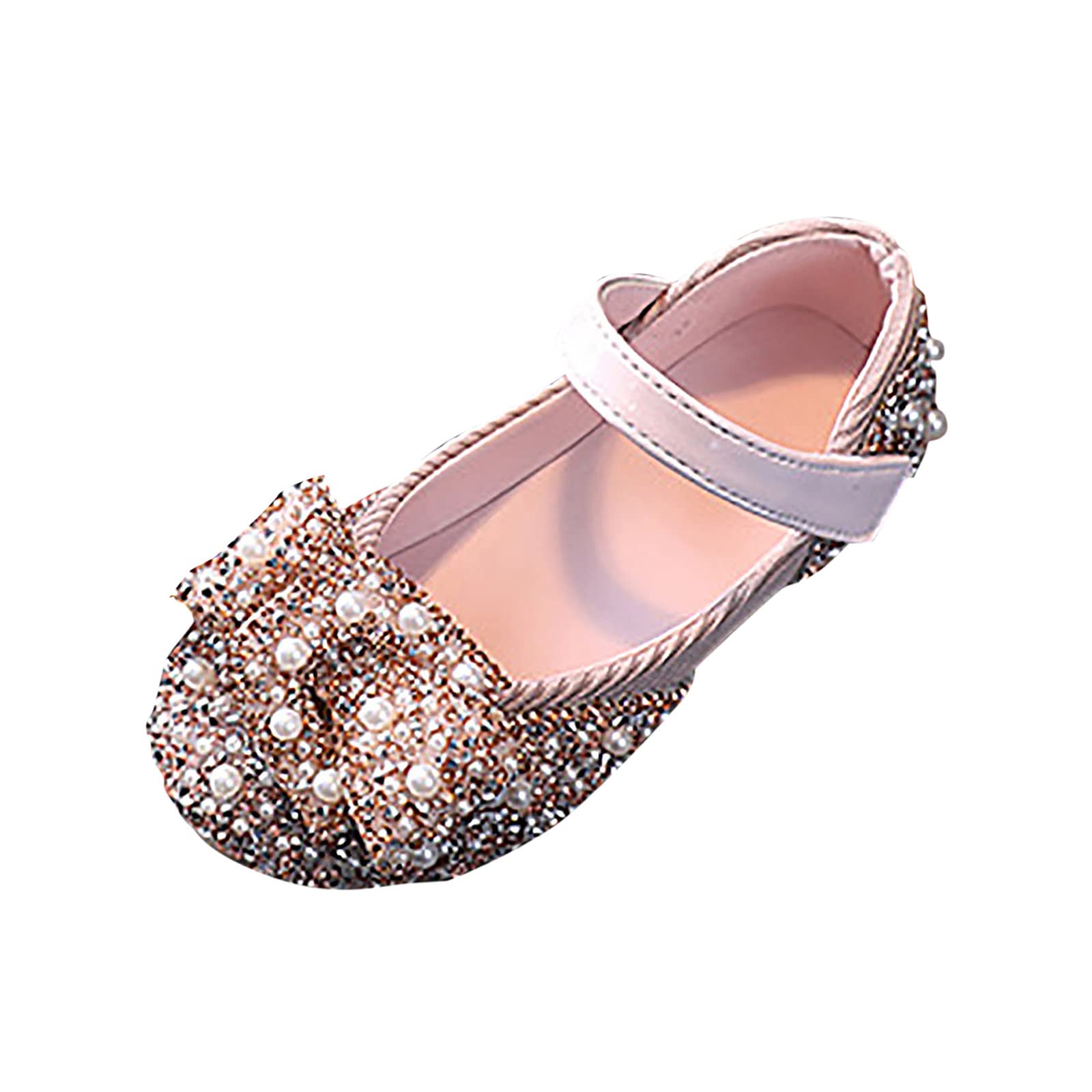 OIEU Girls' Casual Shoes with Pearl Rhinestones - Shining Princess Toddler Shoes for Baby Girls | Perfect for Parties, Playdates, and Special Occasions