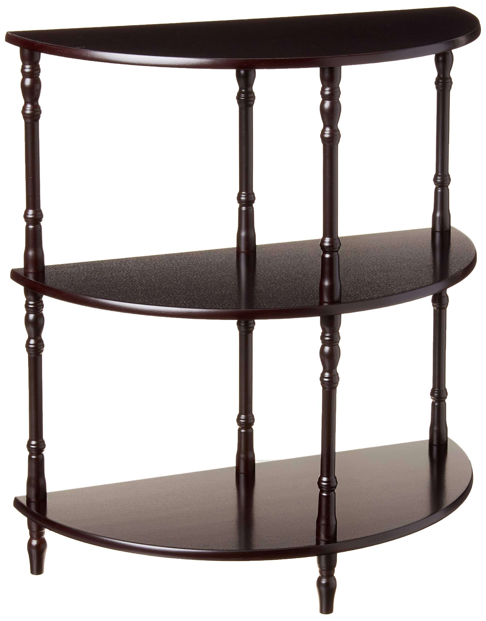 Frenchi Home Furnishing Wooden 3-Tier Crescent Hall Table - Half Moon Console Table with Storage Shelf | Perfect for Entryway, Living Room & Bedroom Decor
