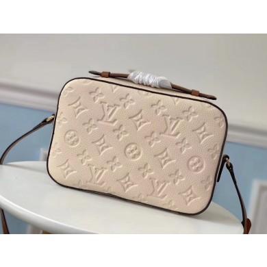 LV Saintonge Monogram Empreinte Leather Handbag in Creme Caramel - Luxury Crossbody Bag for Women, Perfect for Work, Travel and Everyday Use