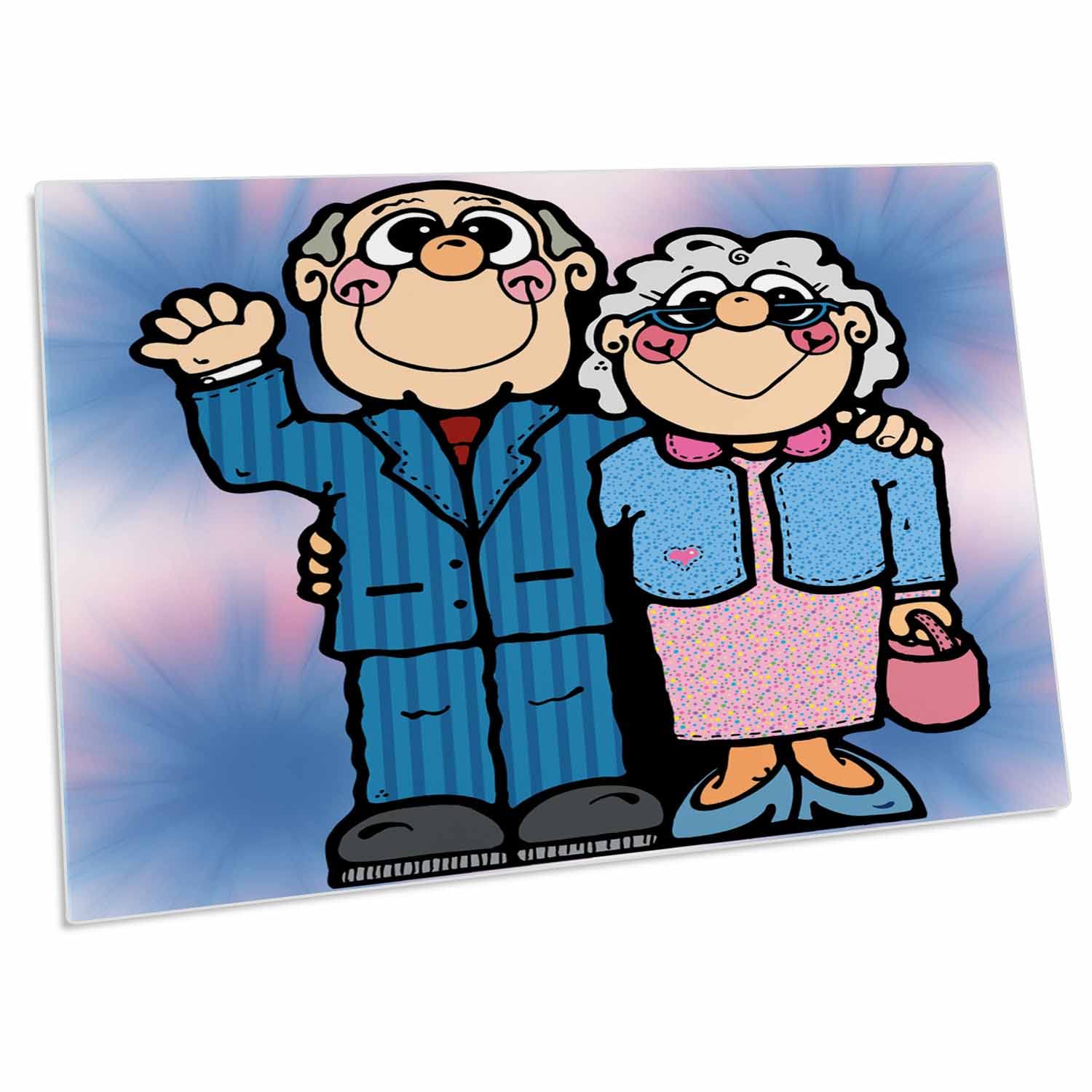 3D Rose Cute Country Elderly Couple Desk Pad Place Mats Set of 4 - Non-Slip Table Protector for Dining Room, Kitchen, Office (dpd-202546-1) - Perfect for Family Gatherings, Dinner Parties & Home Decor
