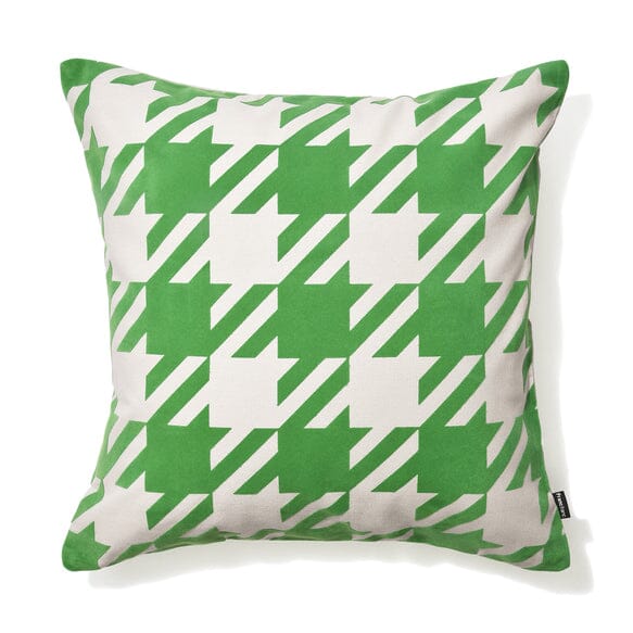 Premium Chidori Flock Pillow Cover 18x18 Inches - Soft Velvet Cushion Case for Sofa, Bed, Chair (White & Green) - Home Decor, Living Room, Bedroom Accessories