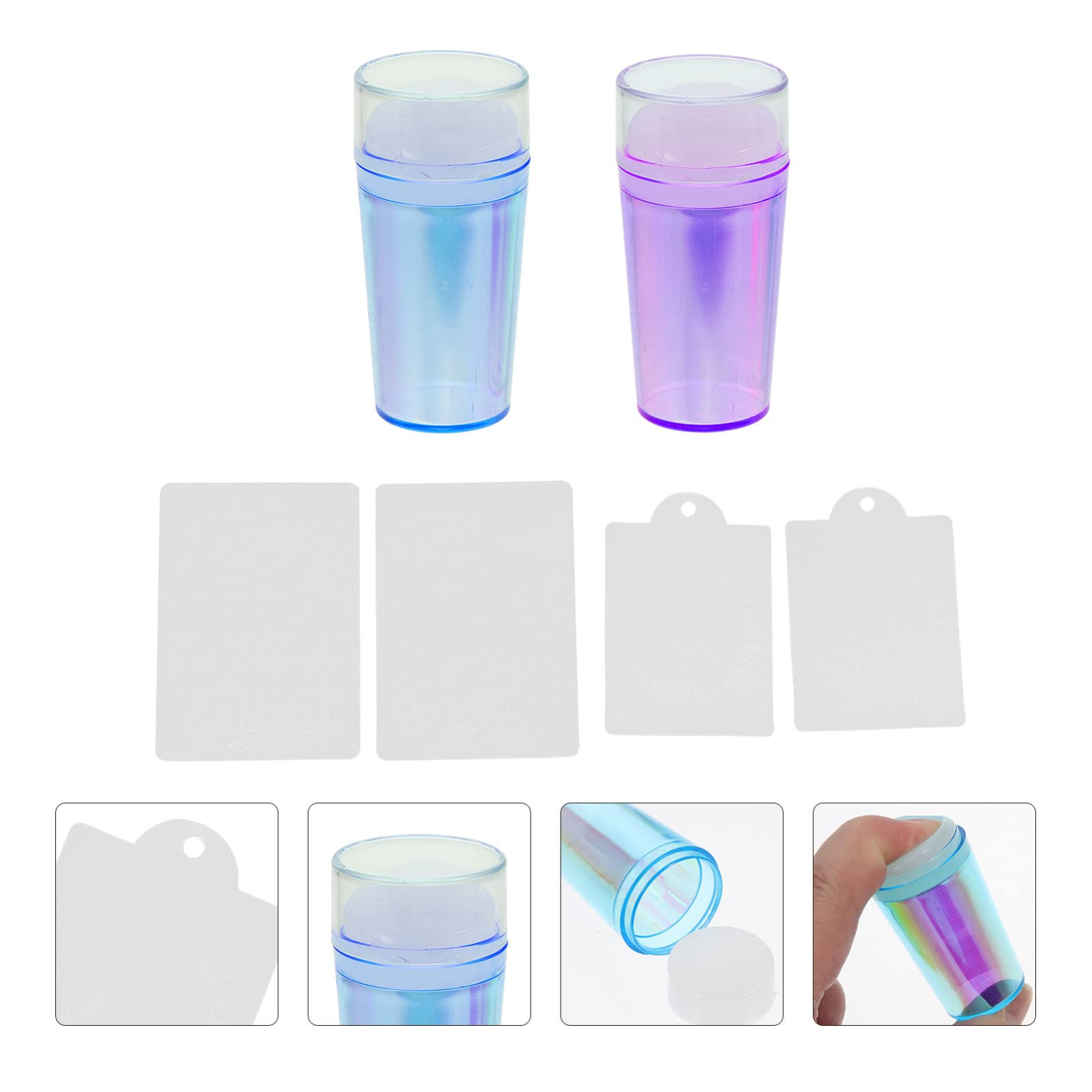 Beavorty 2 Sets Professional Nail Stamp Kit - Nail Art Stencils, Silicone Stamper & Printing Plates for Holiday Manicure Designs | DIY Nail Art at Home or Salon Use