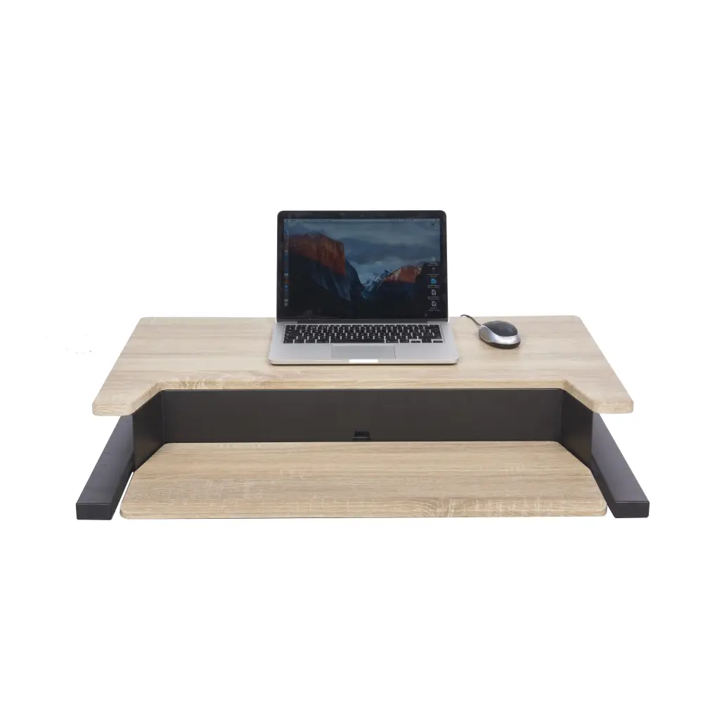 GetMePackaging DC831L Standing Desk Converter - Adjustable Height Sit Stand Desk Riser for Home & Office Workspace Ergonomics
