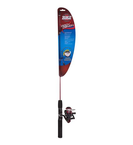Dock Demon Red 30in 1-Piece Medium Spinning Fishing Rod - Zebco Dock Demon Series - Perfect for Dock Fishing, Shore Casting & Light Saltwater Angling