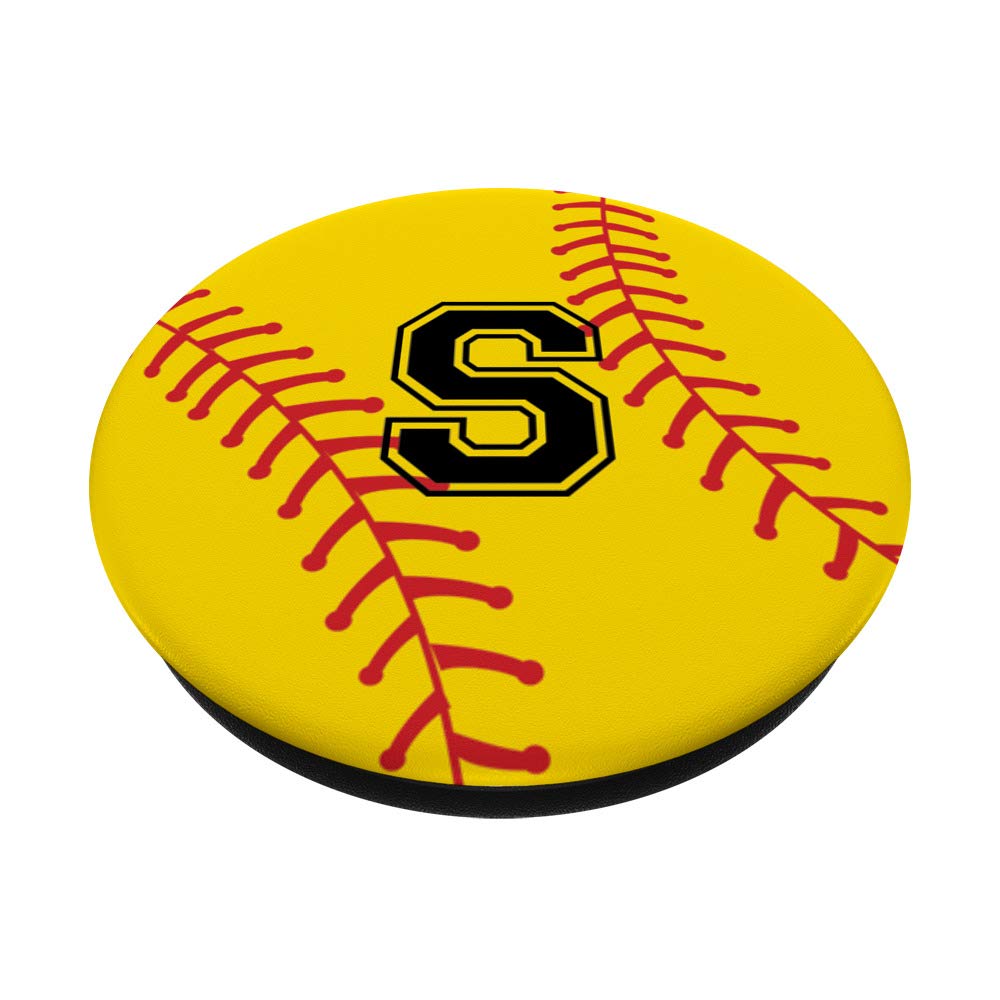 Personalized Softball Monogram - Custom First or Last Initial S - Perfect for Team Gifts, Player Apparel, and Sports Accessories