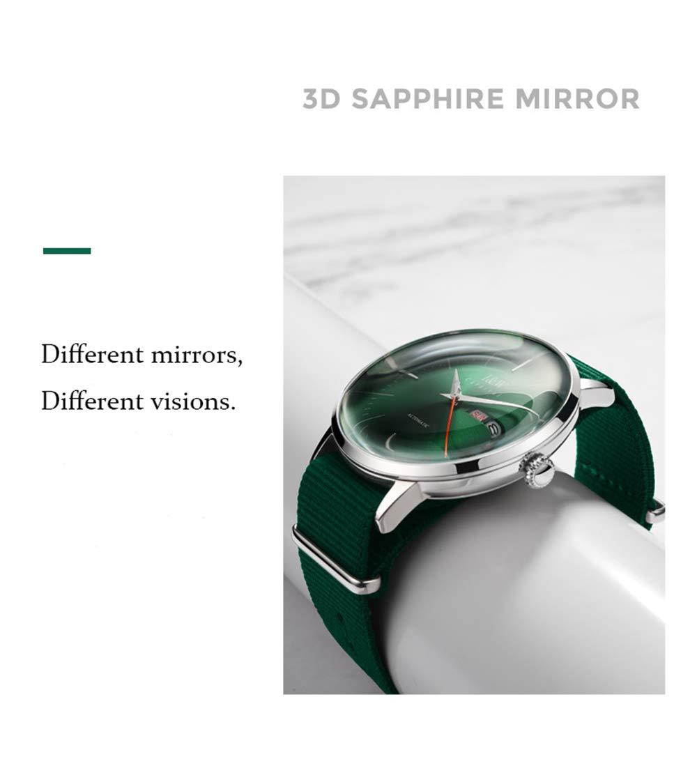 MASTOP Men's Automatic Mechanical Watch - Waterproof, Calendar, Nylon Strap - Fashion Casual & Business Sports Watch for Men - Perfect for Office, Outdoor Activities and Daily Wear