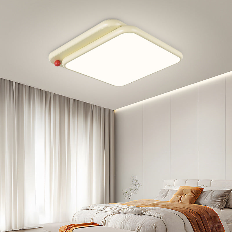 Nordic Style Cream White Ceiling Lamp - Modern Minimalist Lighting Fixture for Living Room, Bedroom, and Dining Room