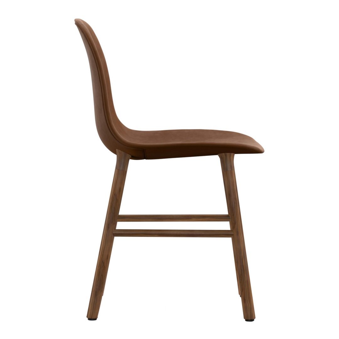 Modern Upholstered Form Chair with Solid Wood Legs - Comfortable Lounge Chair for Living Room, Bedroom, or Office