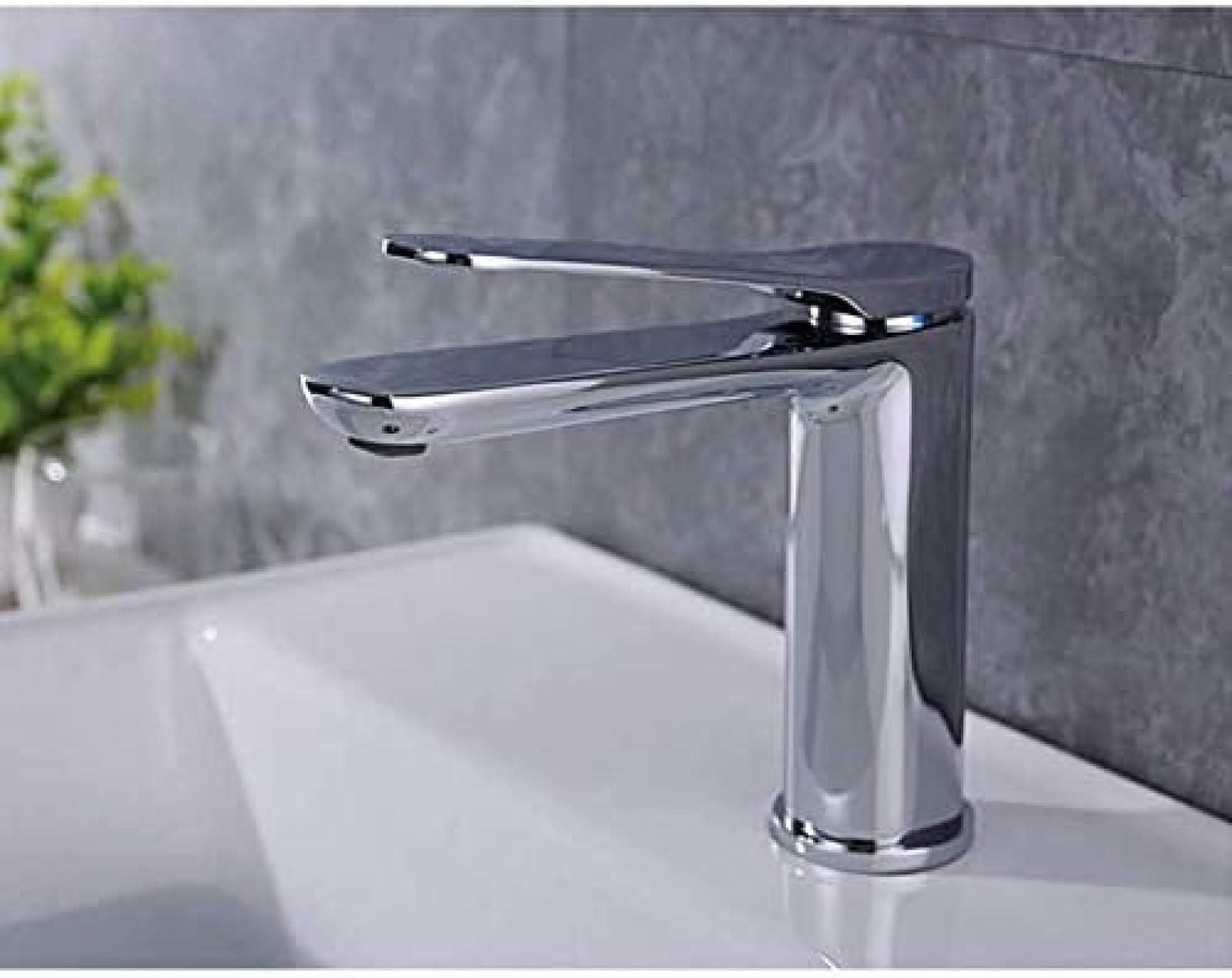 CRJUS Water Saving Single Handle Kitchen Faucet with Chrome Finish - Hot and Cold Water Mixer Tap for Sink, Basin, and Bathroom | Perfect for Modern Homes, Restaurants, and Commercial Use
