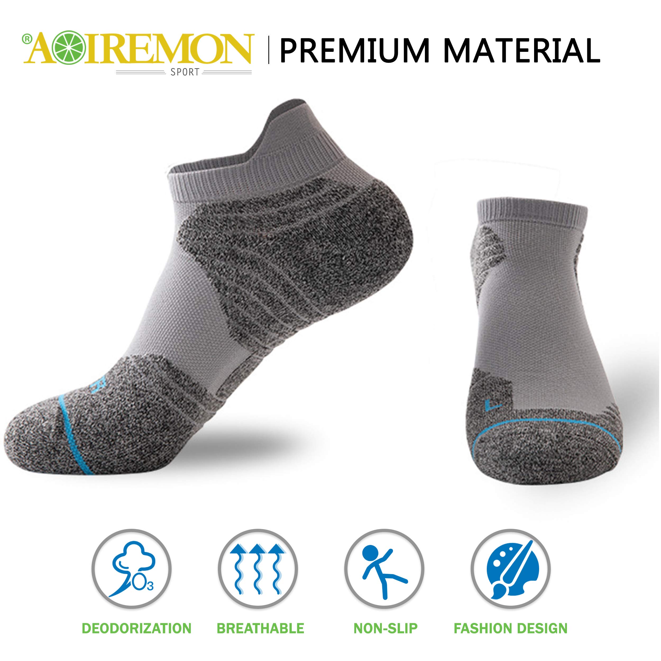 AOIREMON Men's & Women's No Show Athletic Socks - Low Cut Ankle Sports Tab Socks, Breathable Mesh Running Socks (4-6 Pairs) - Perfect for Running, Gym & Everyday Wear