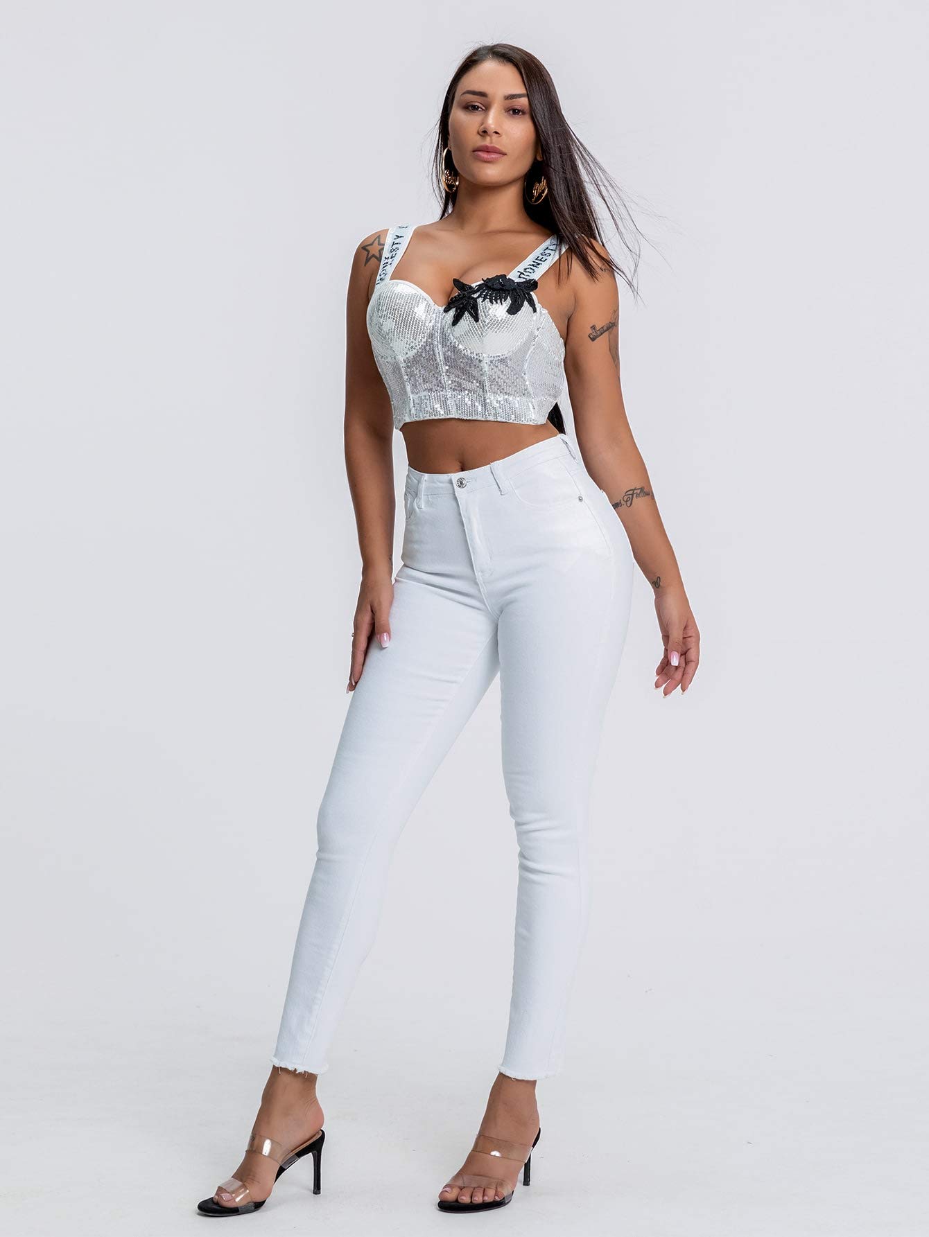 Floerns Women's High Rise Ankle Skinny Jeans - Stretch Denim Pants for Casual Wear & Everyday Outfits | Trendy Slim Fit Jeans for Women