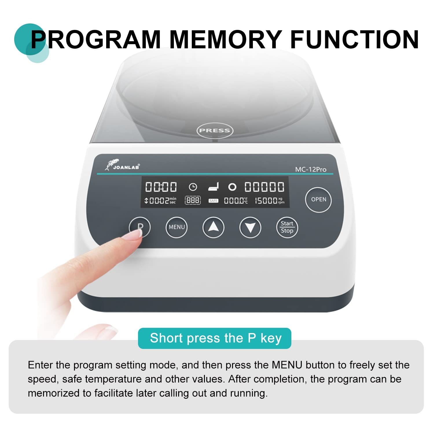 High-Speed Lab Centrifuge Machine - 12,000 RPM Bechtop Microcentrifuge with 3-in-1 Rotor for 0.2/0.5/1.5/2mL Tubes | Ideal for DNA/RNA Extraction, Blood Sample Processing & Laboratory Research