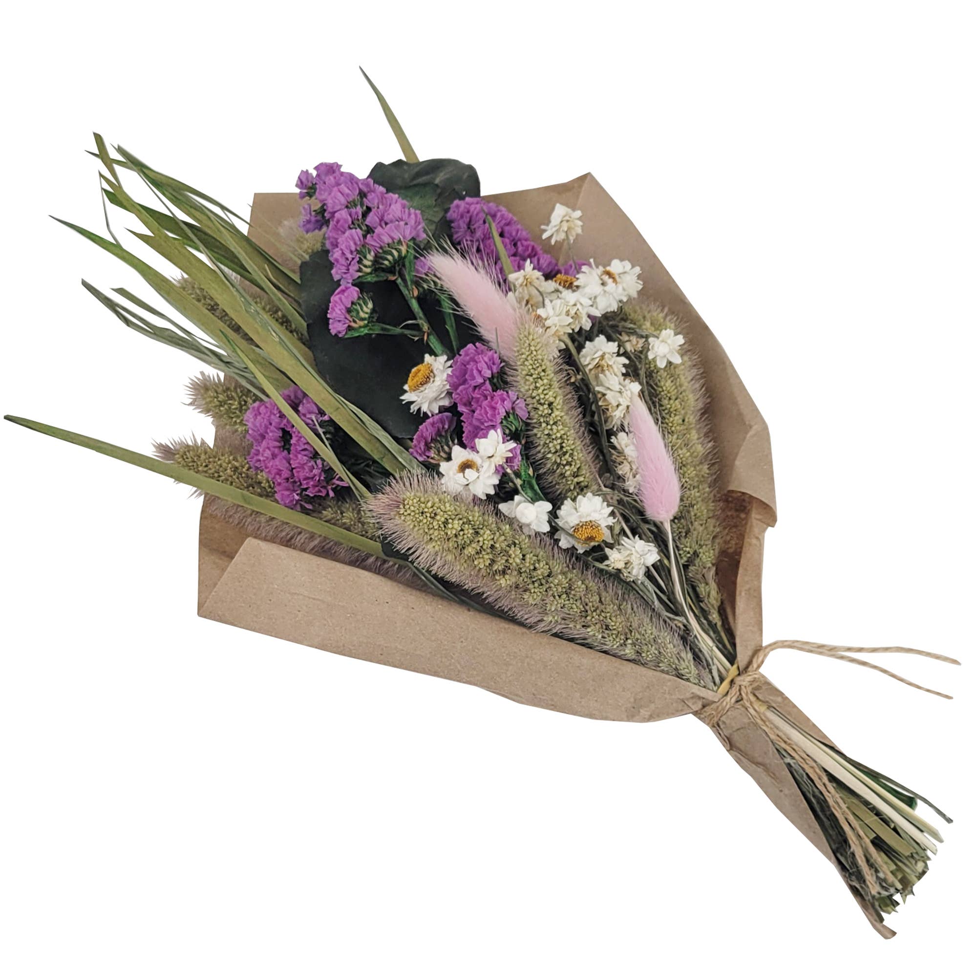 Magenta Statice Flowers and Grains - Petite 12 Bouquet for Wedding Centerpieces, Home Decor, and DIY Crafts