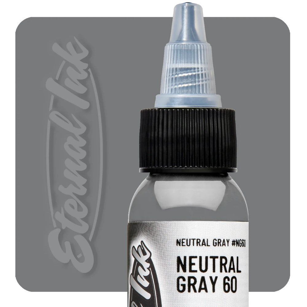 Eternal Ink Neutral Opaque Gray 60 - Premium Tattoo Ink for Professional Artists | Perfect for Black & Gray Tattoos, Cover-ups & Fine Line Work