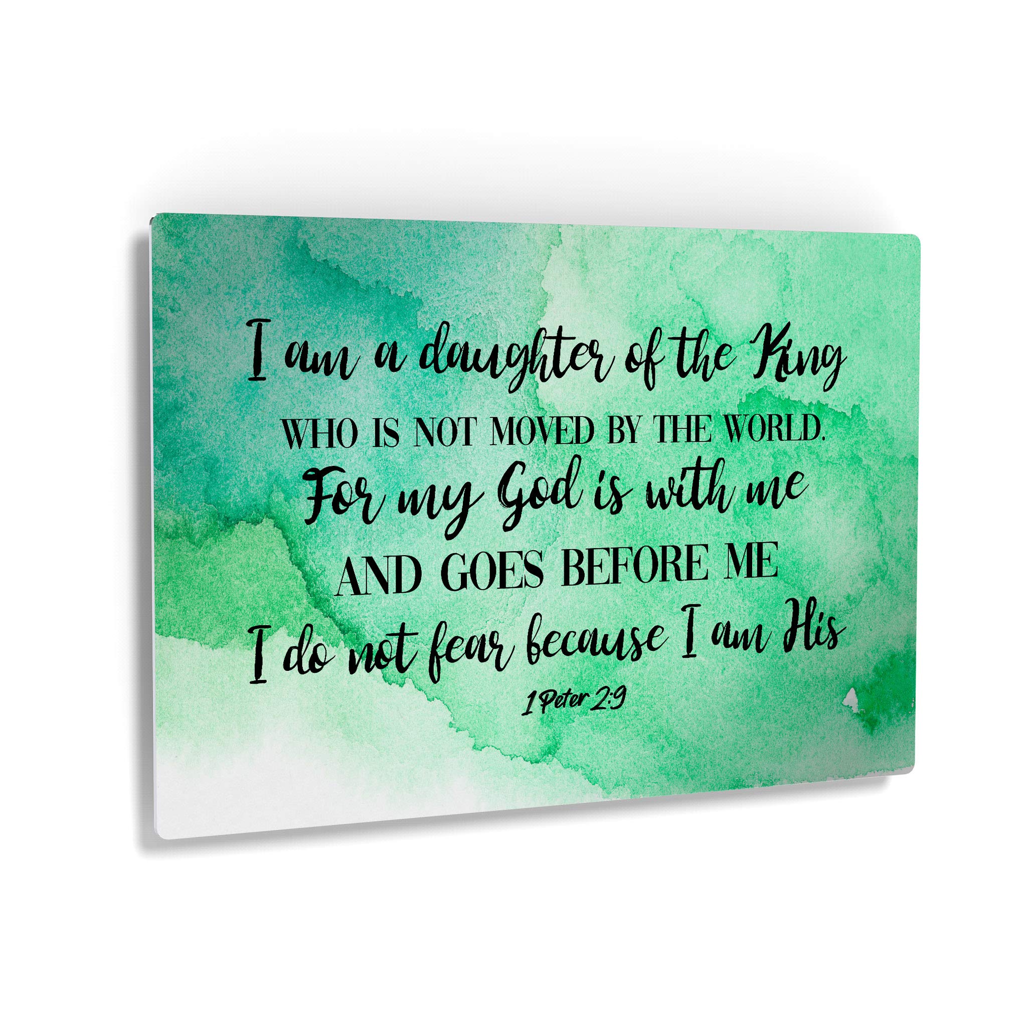Smile Art Design 'I Am a Daughter of the King' Metal Wall Art Print - 1 Peter 2:9 Bible Verse Christian Religious Inspirational Decor - 30x40 Inches Ready to Hang - Perfect for Home, Church & Office Worship Spaces
