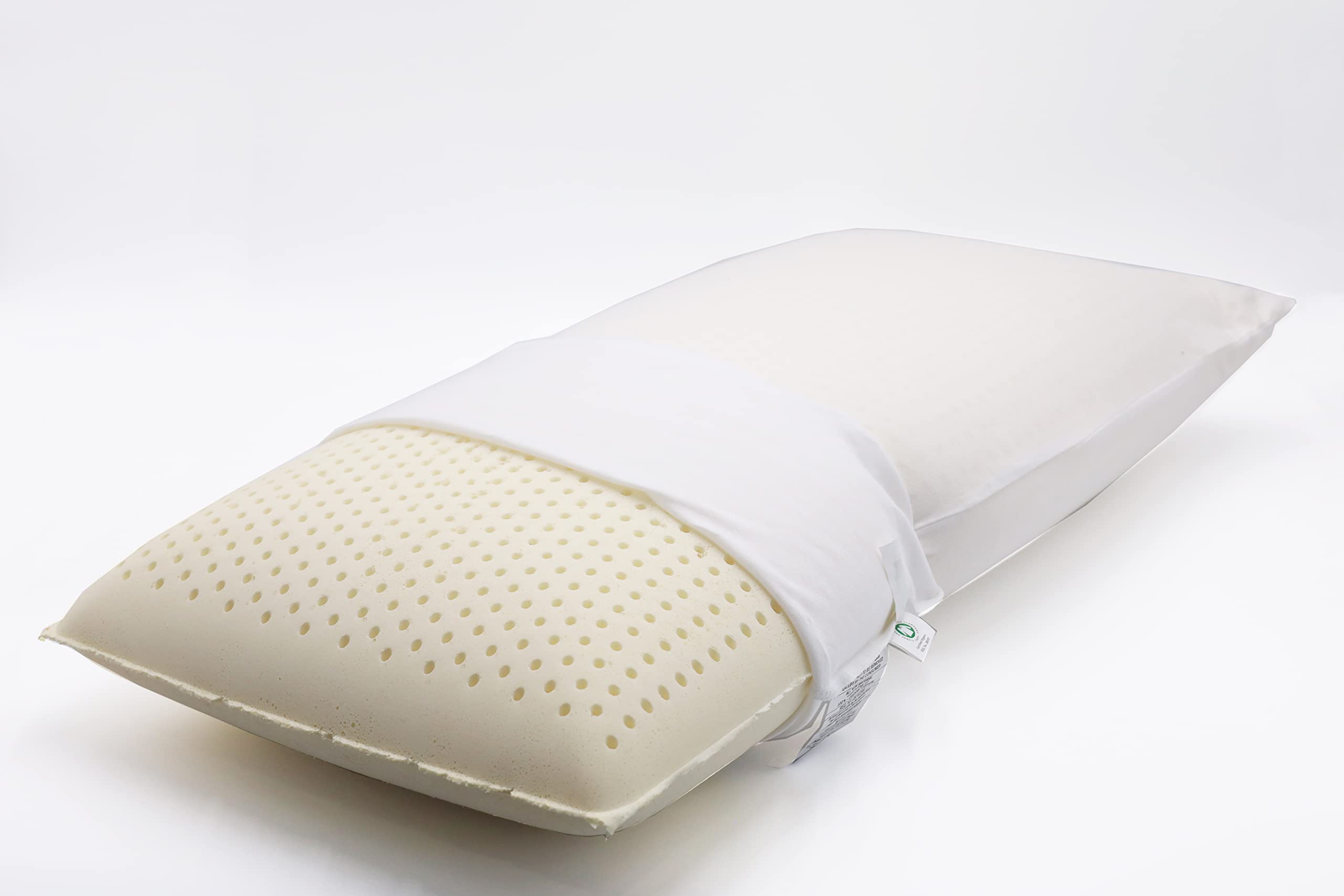 Organic Latex Pillows with Cotton Cover (Standard, Medium, 2-Pack) - GOTS Certified, Hypoallergenic, Neck Pain Relief Pillow for Side, Back & Stomach Sleepers | Ideal for Home, Office & Travel Use