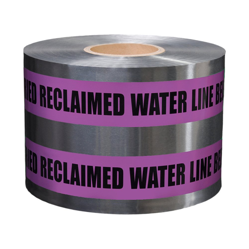 Presco Underground Detectable Warning Tape - 6 Inch x 1000 Feet, Purple with Black Printed 