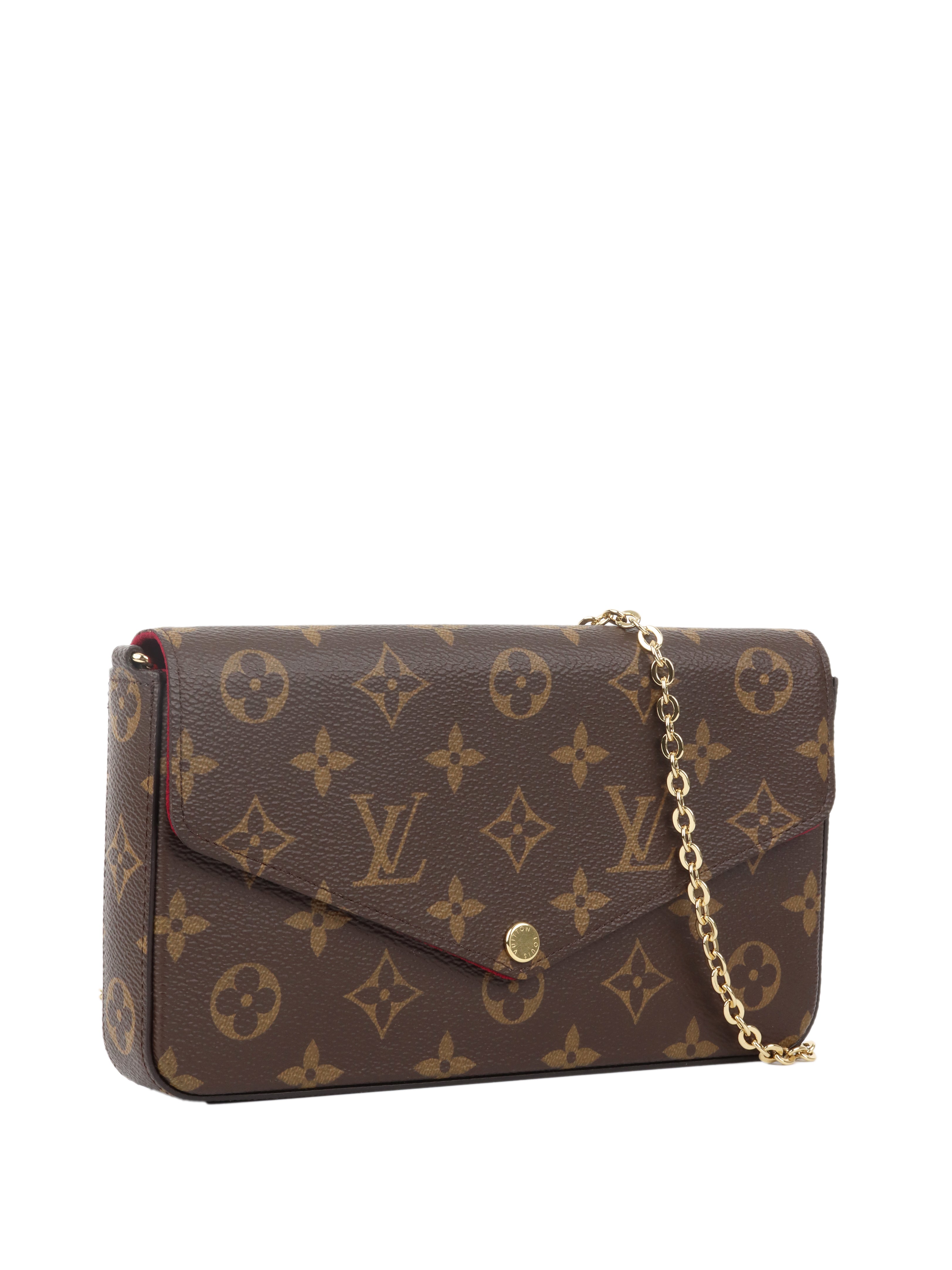 Authentic Louis Vuitton Monogram Felicie Pochette Crossbody Bag - Luxury Designer Wallet on Chain for Women | Perfect for Evening Events, Date Nights & Travel Accessories