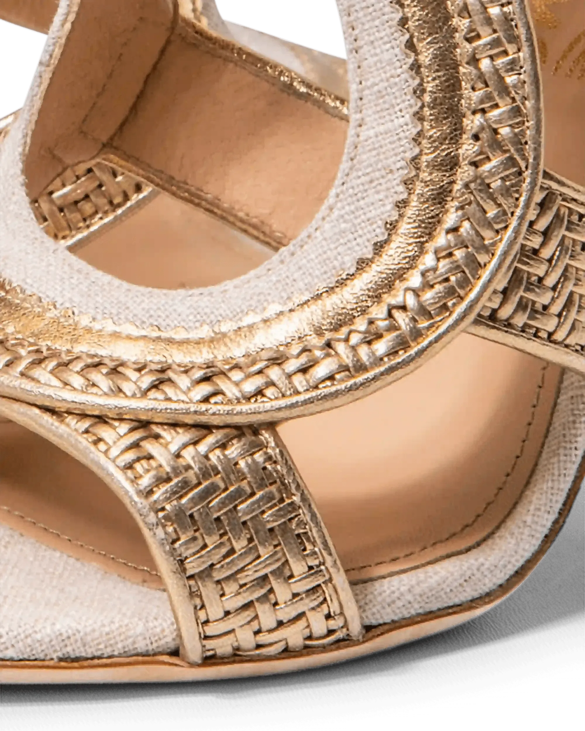Gold Canvas Heel Shoes for Women - Comfortable & Stylish Summer Sandals - Perfect for Beach, Vacation, and Casual Outings