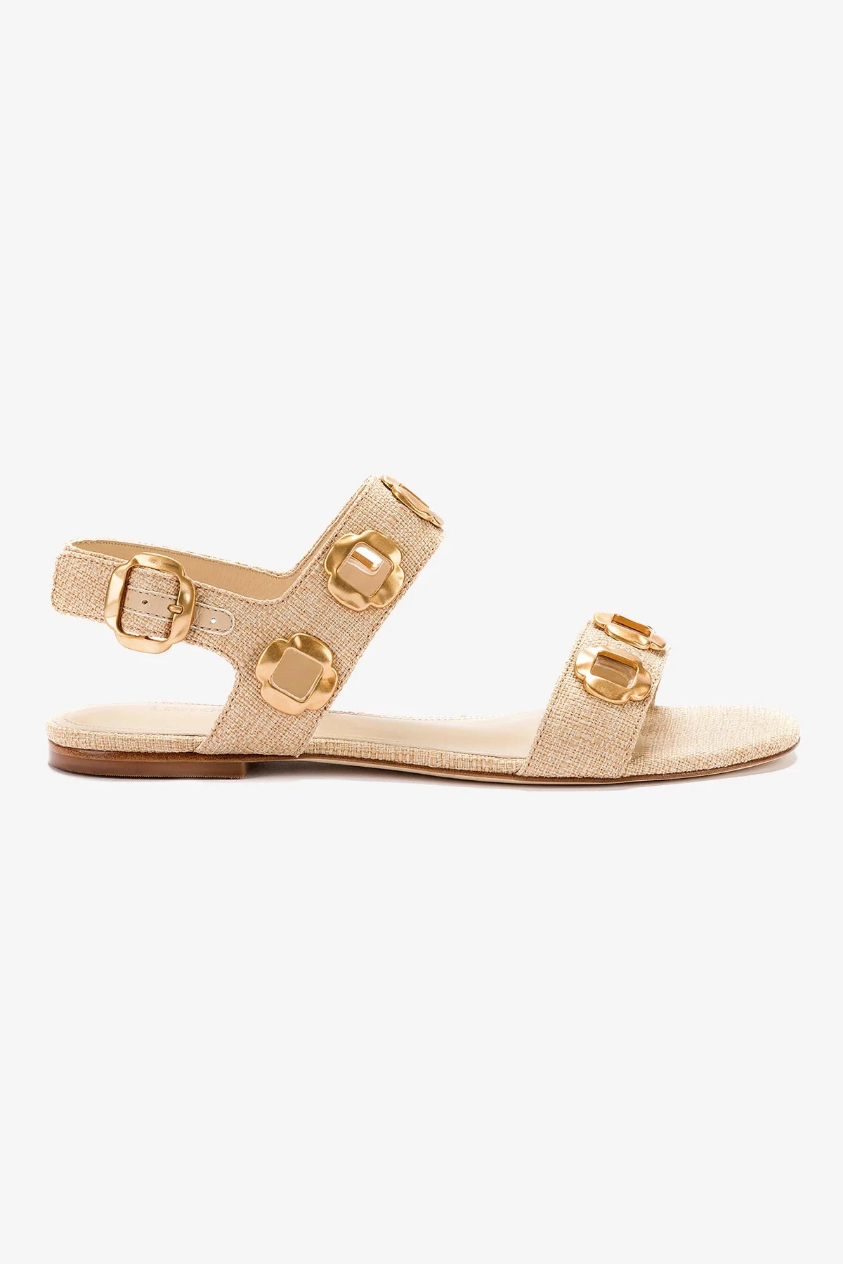 Milan Flat Sandal Women's Beige Raffia Summer Sandals - Comfortable Casual Beach Shoes for Vacation, Walking & Outdoor Activities