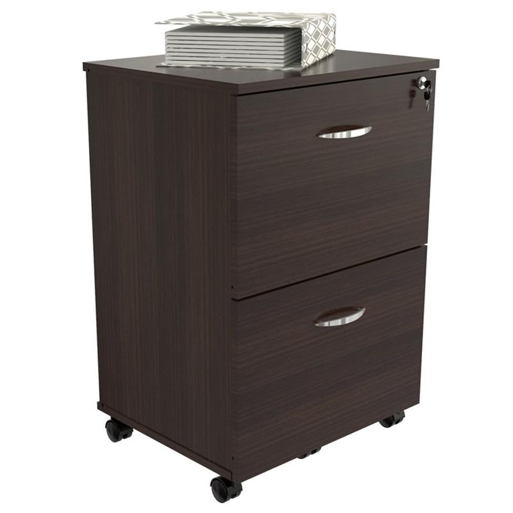 Inval America 2-Drawer Mobile File Cabinet - Commercial Office Collection | Heavy-Duty Rolling Storage for Documents & Supplies | Perfect for Offices, Home Workspaces & Schools