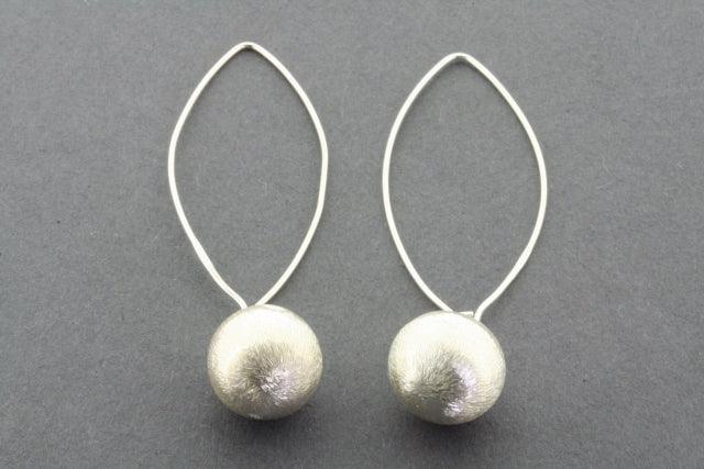 Scratch Ball Long Drop Earrings - Fine Silver 925 Dangle Earrings for Women - Perfect for Parties, Weddings & Evening Events
