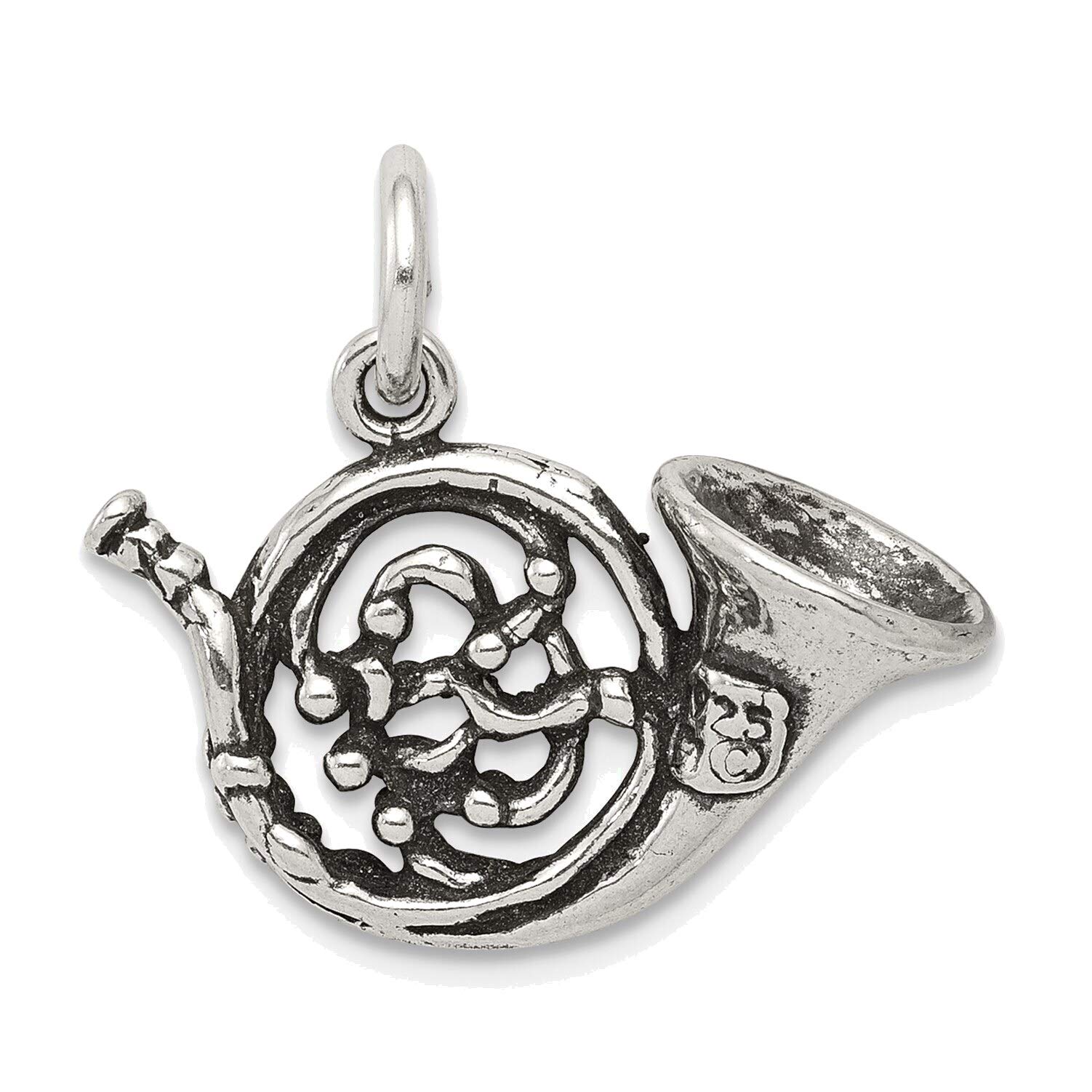 Sterling Silver French Horn Charm - Vintage Jewelry for Music Lovers