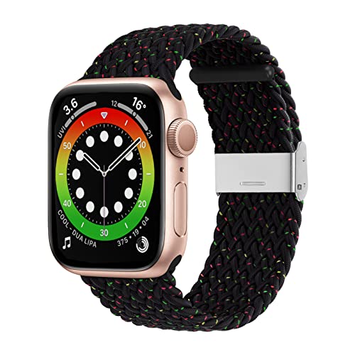 Bagoplus Braided Solo Loop Stretchy Band Compatible with Apple Watch 49mm 38mm 40mm 41mm 42mm 44mm 45mm - Adjustable Elastic Sport Strap for iWatch Series 8/7/6/SE/5/4/3/2/1/Ultra - Perfect for Workouts, Running & Everyday Wear