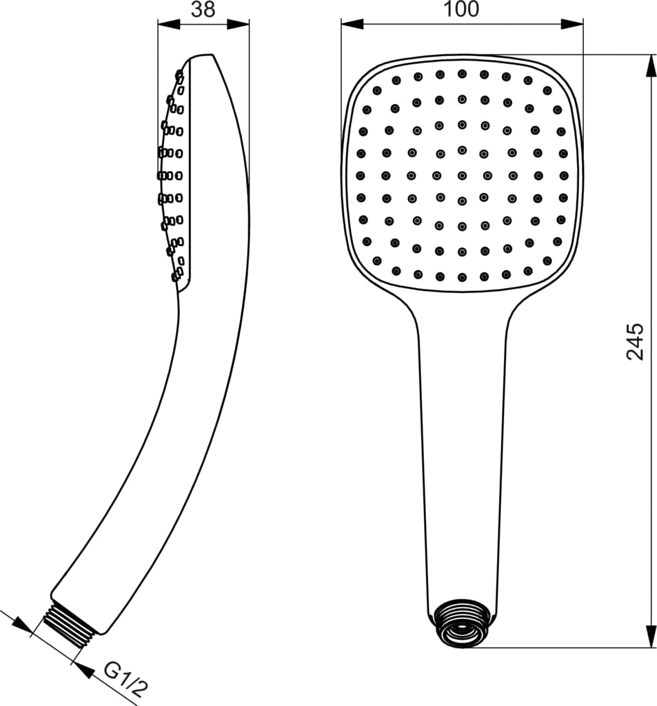 Ideal Standard B0002AA Idealrain Cube M1 Single Function Shower Head with 10cm Diameter - Perfect for Modern Bathroom Renovations & Spa-Like Showers