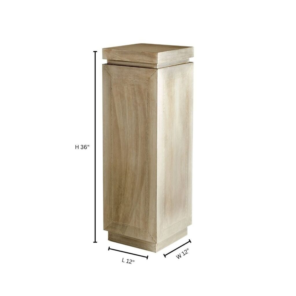Cyan Design 11610 Anatolia Pedestal - Antique White Medium Size for Home Decor, Living Room, Entryway, or Garden Display