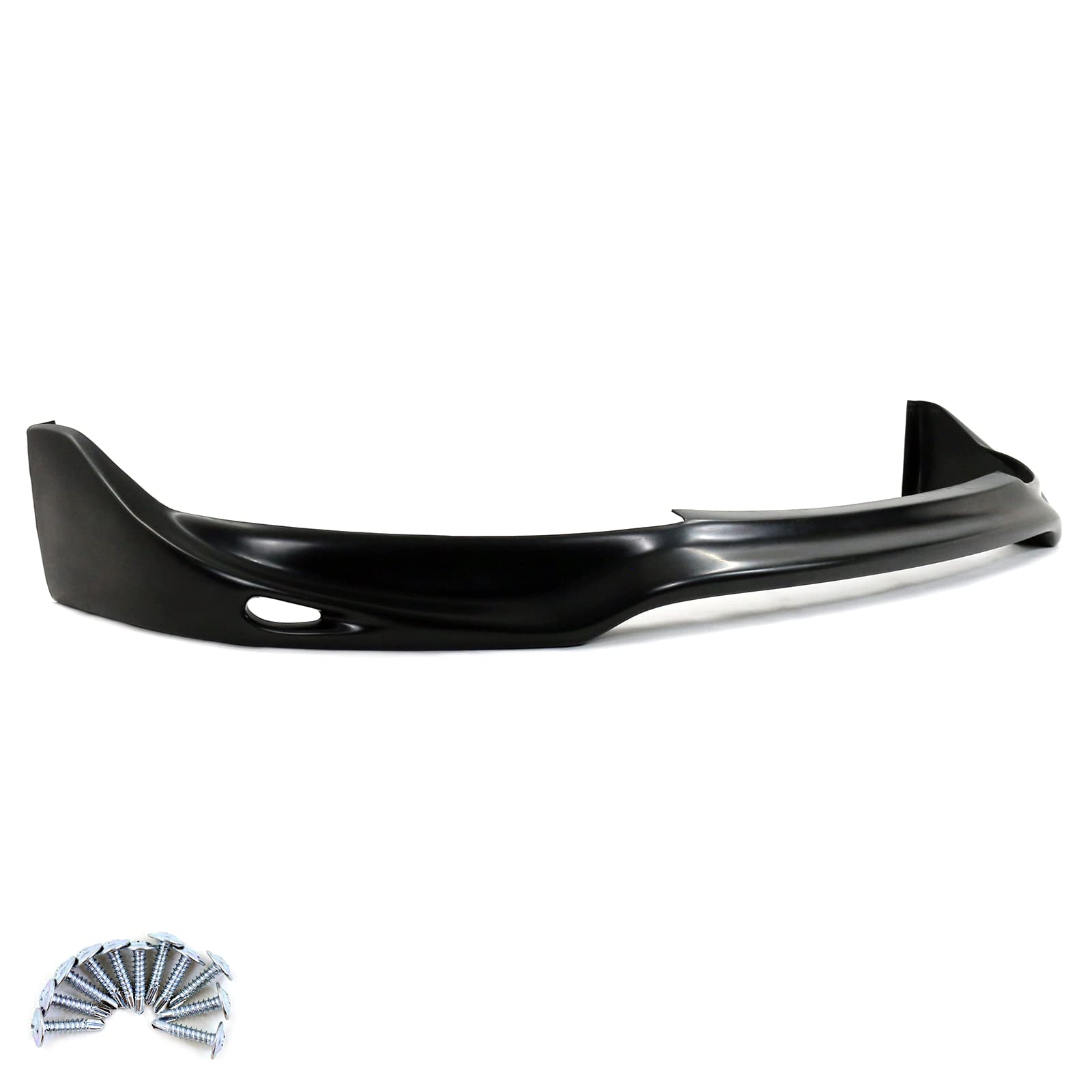 IKON MOTORSPORTS Front Bumper Lip Spoiler Splitter - PU Black Jun Style for 1999-2000 Honda Civic | Enhances Aerodynamics & Sporty Look | Perfect for Street Racing & Car Shows