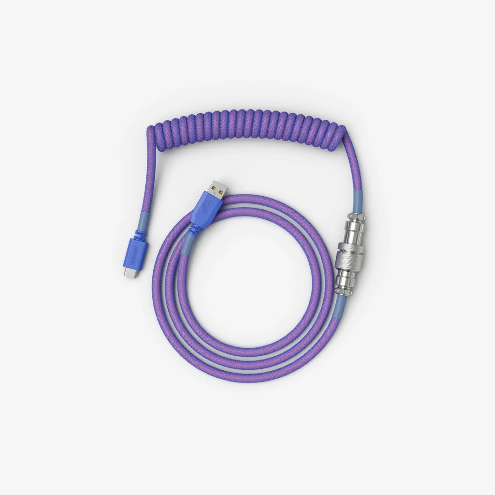 Premium Coiled USB Cable for Mechanical Keyboards - Aviator Connector, Durable & Tangle-Free - Perfect for Gaming, Typing & Office Workspaces