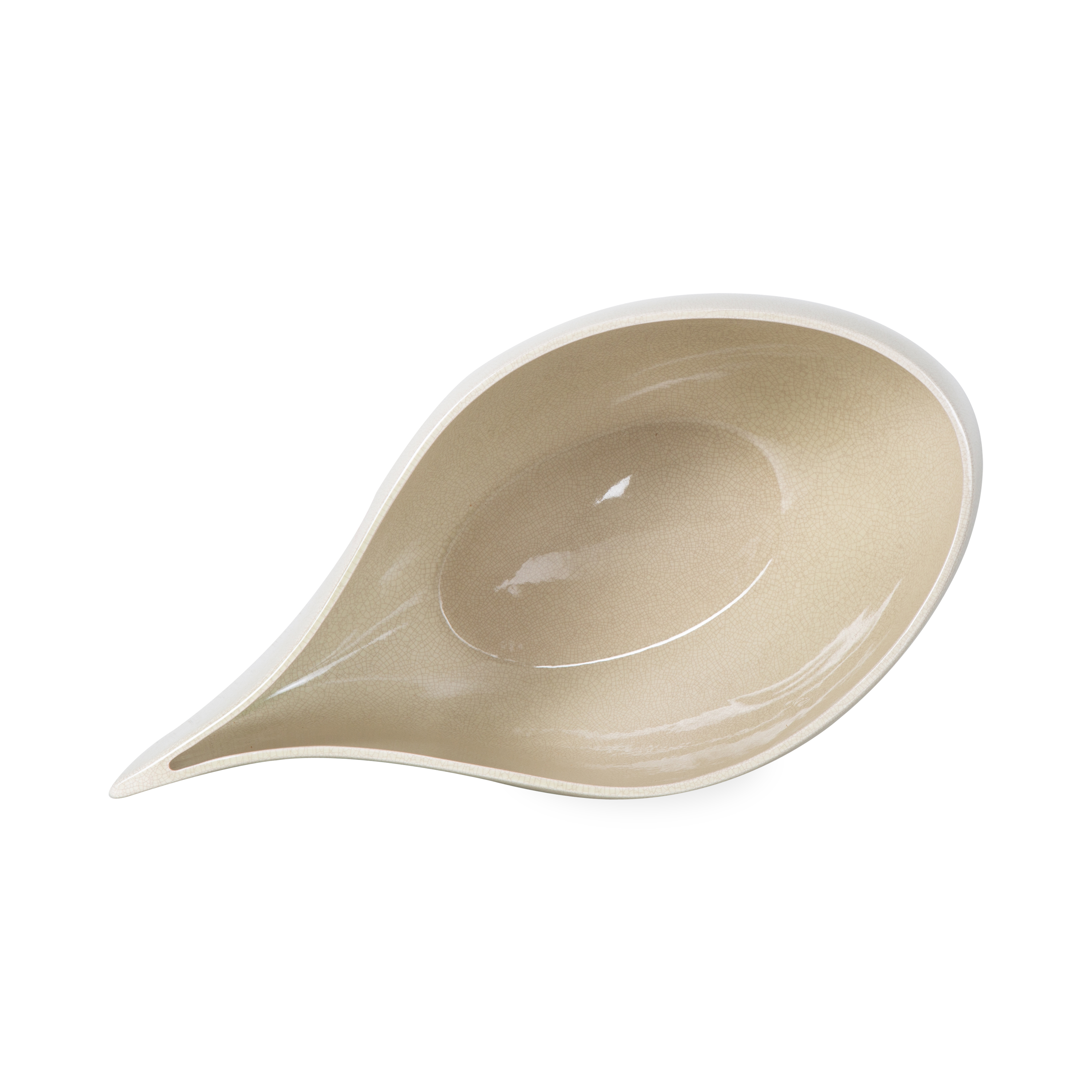 Handmade Crackle Glaze Teardrop Bowl - Ceramic Serving Bowl for Soup, Salad & Dessert - Elegant Home Decor & Gift Idea for Kitchen & Dining