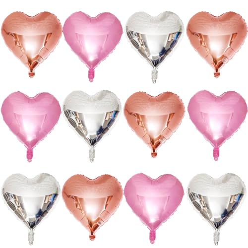 12 Pink Silver Rose Gold