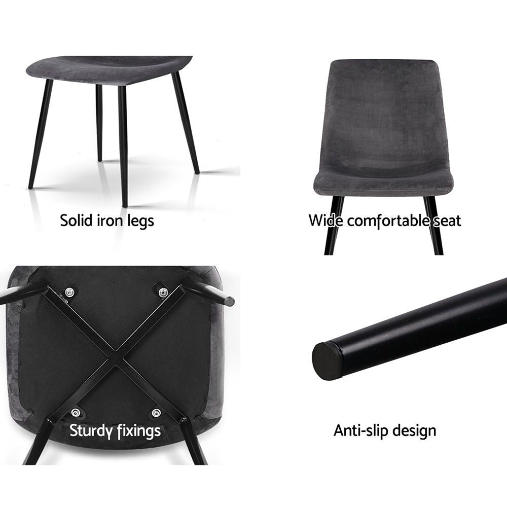 Modern Dining Chairs Set of 4 - Mid Century Style Wooden Kitchen Chairs with Upholstered Seats - Perfect for Dining Room, Kitchen, Breakfast Nook & Home Decor